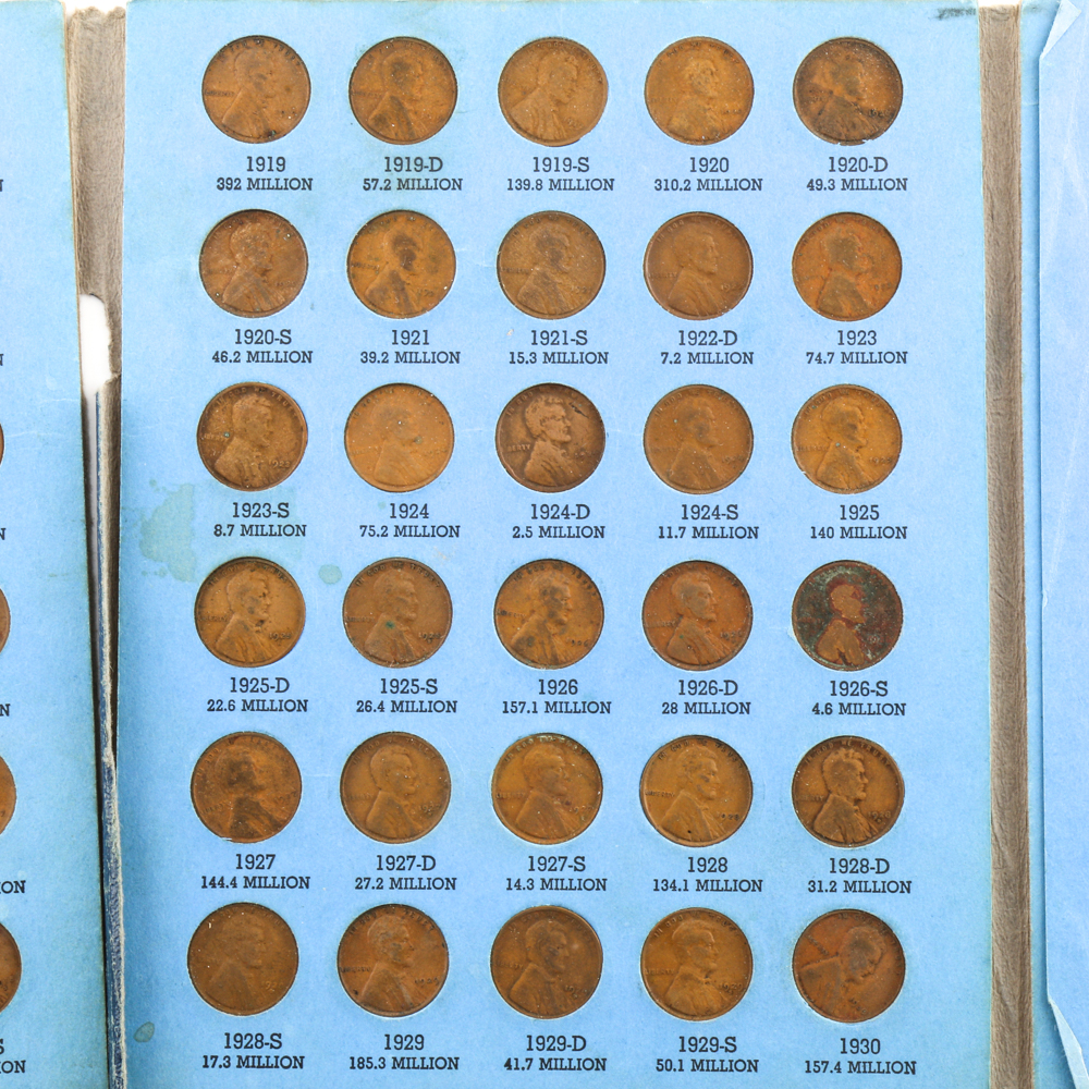 Group of Lincoln Head Cents in Seven Whitman Coin Folders