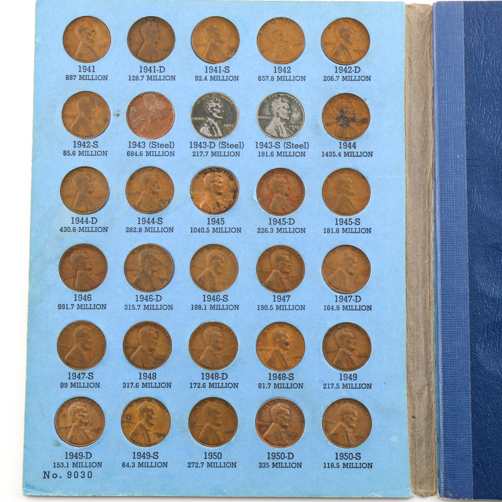 Group of Lincoln Head Cents in Seven Whitman Coin Folders
