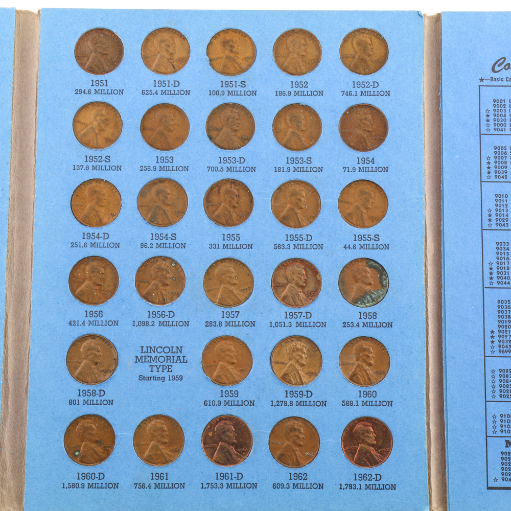 Group of Lincoln Head Cents in Seven Whitman Coin Folders