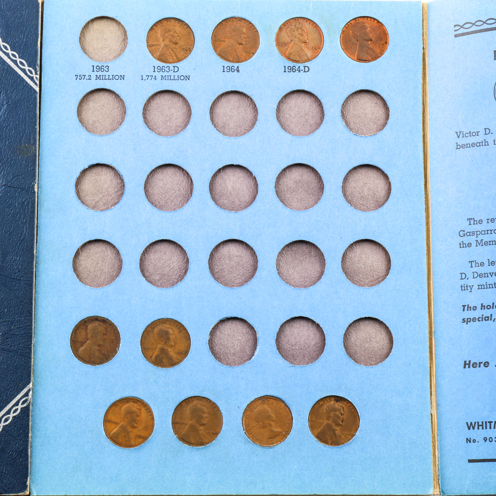 Group of Lincoln Head Cents in Seven Whitman Coin Folders