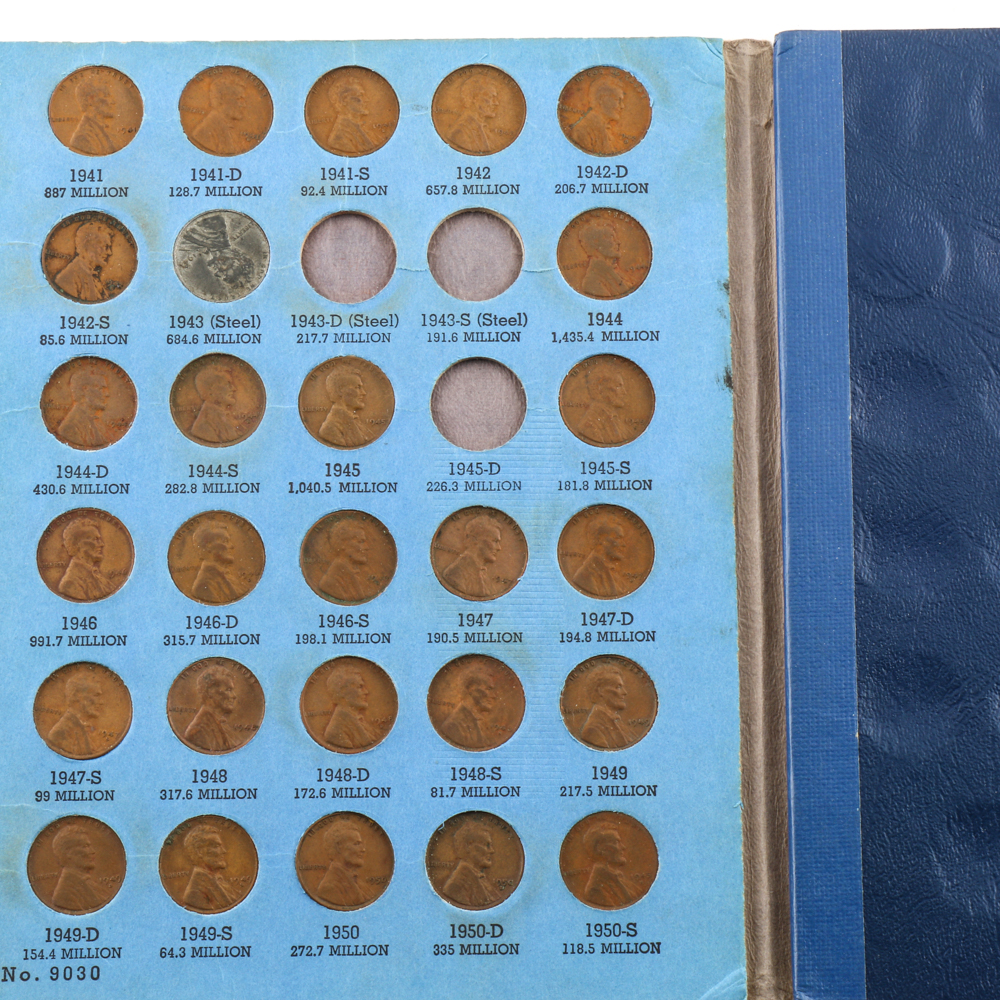 Group of Lincoln Head Cents in Seven Whitman Coin Folders