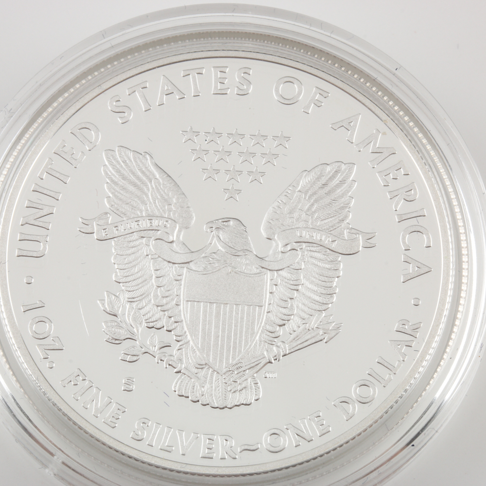 Group of Two 2012 S One Dollar U.S. Silver Eagle Proof Coins