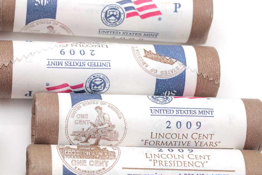 Large Group of 2009 and 2010 Lincoln Cents Rolls