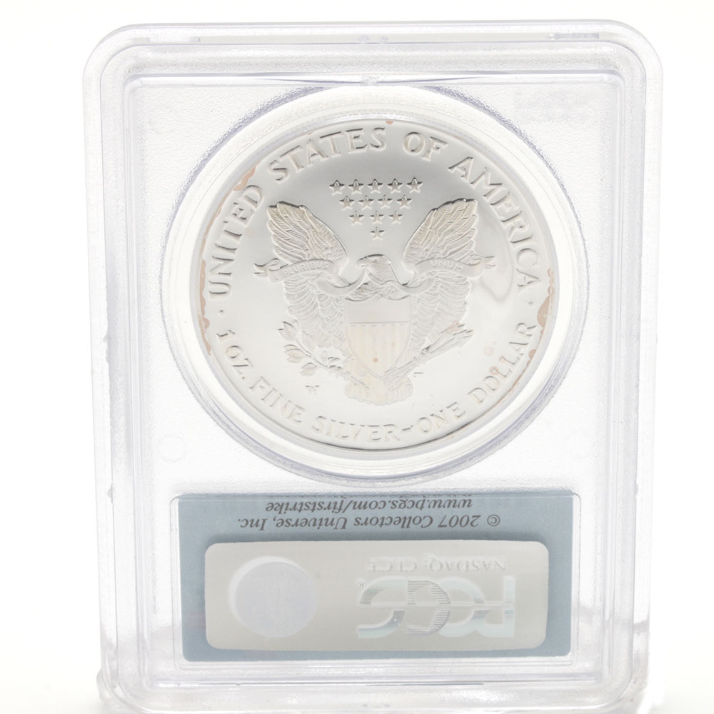 Graded PR69 (By PCGS) 2006 W One Dollar U.S. Silver Eagle Proof Coin