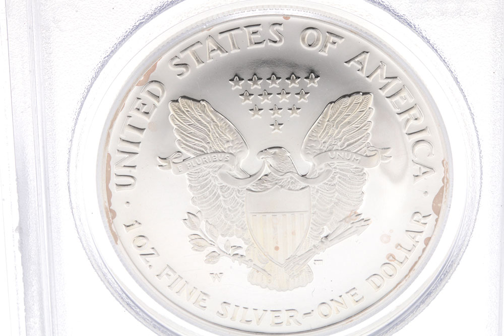 Graded PR69 (By PCGS) 2006 W One Dollar U.S. Silver Eagle Proof Coin