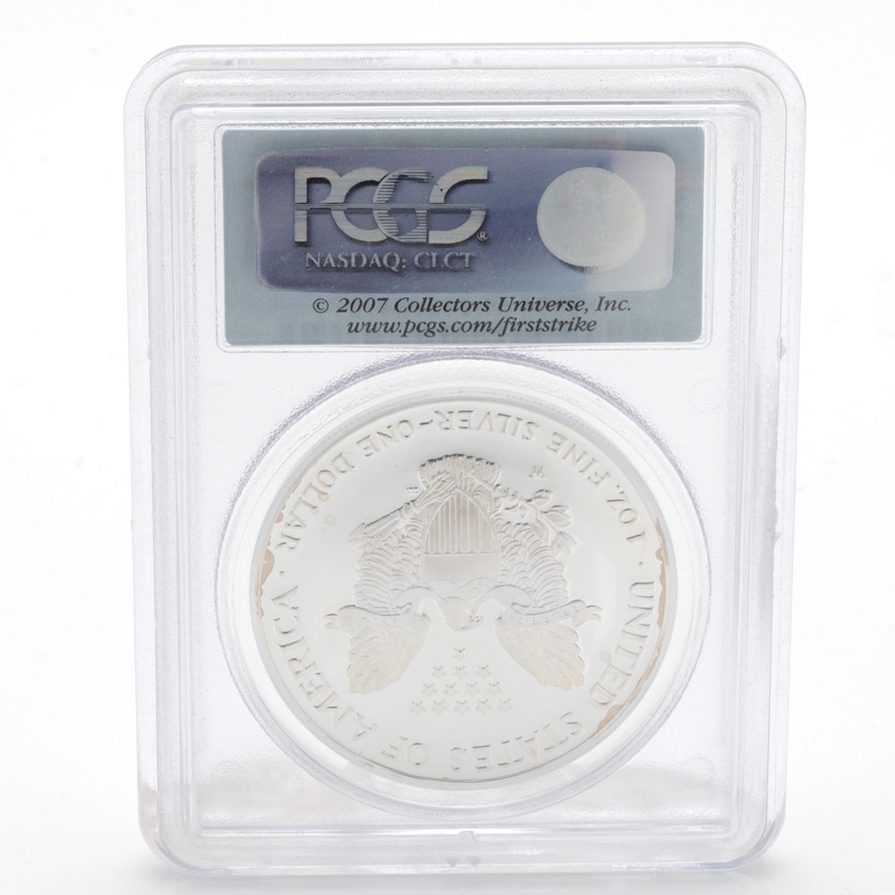 Graded PR69 (By PCGS) 2006 W One Dollar U.S. Silver Eagle Proof Coin