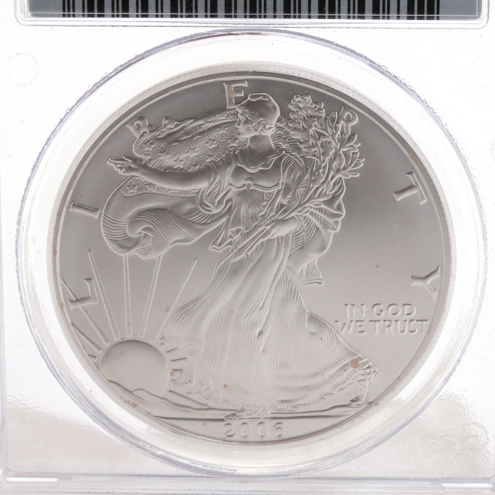 Graded MS69 (By PCGS) 2006 W One Dollar U.S. Silver Eagle