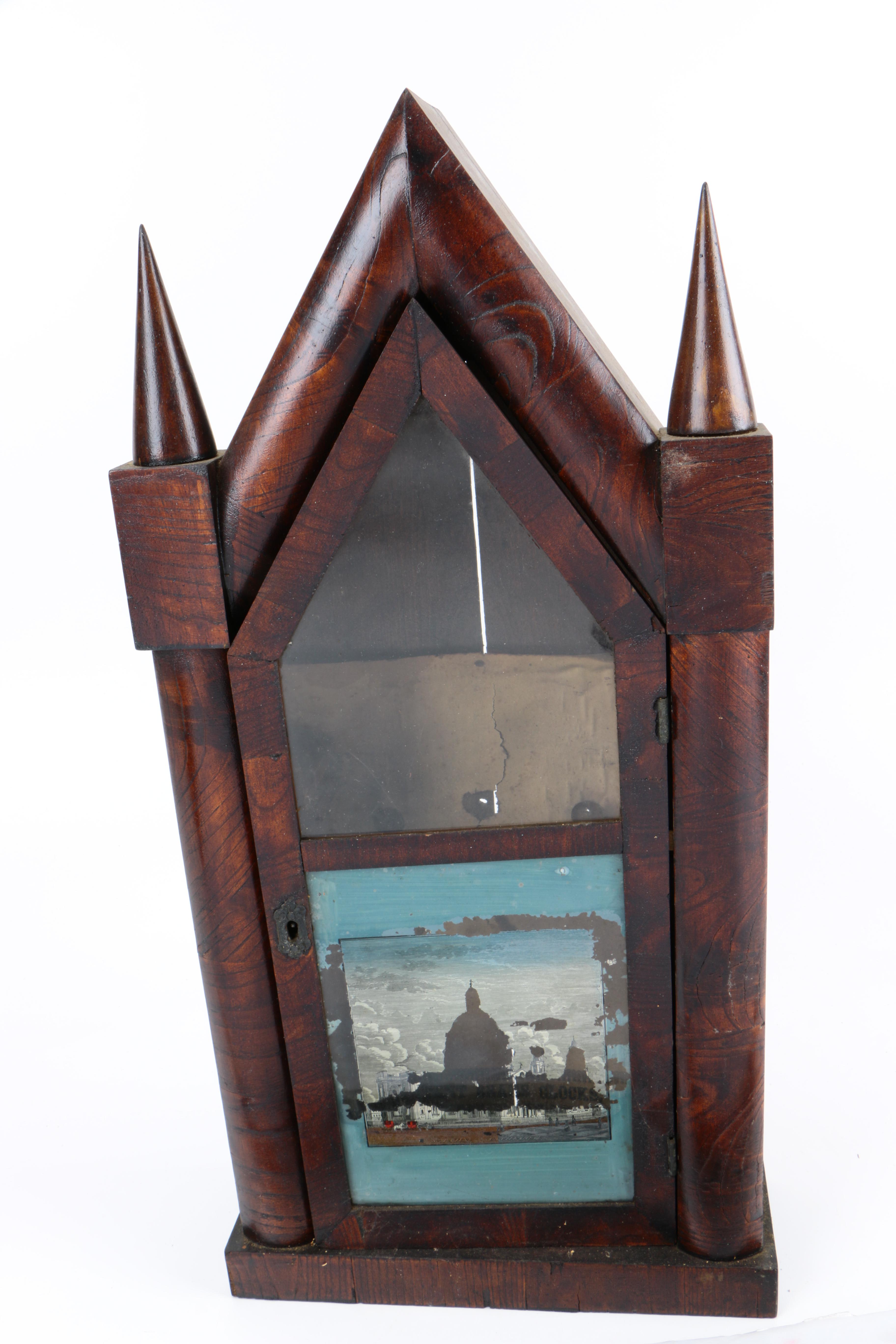 Antique Steeple Mantel Clock Case