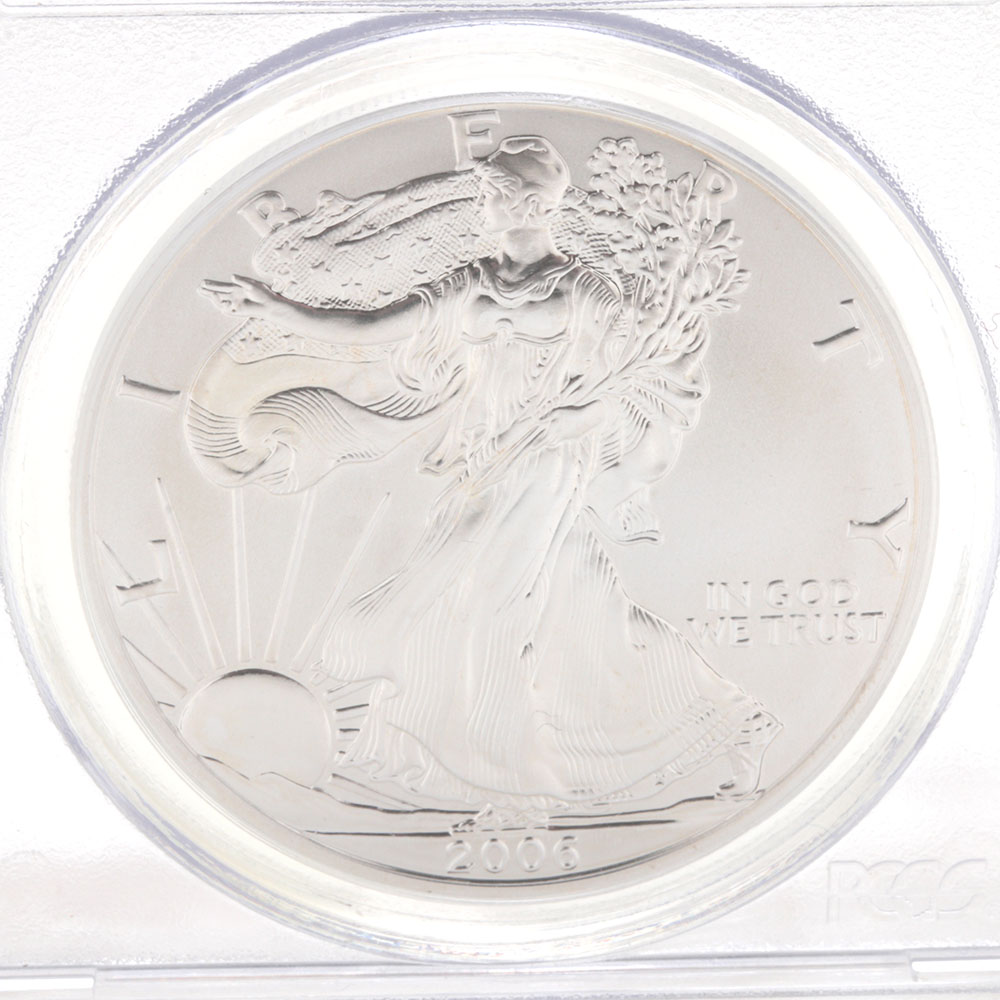 Graded PR69 (By PCGS) 2006 W One Dollar U.S. Silver Eagle Proof Coin