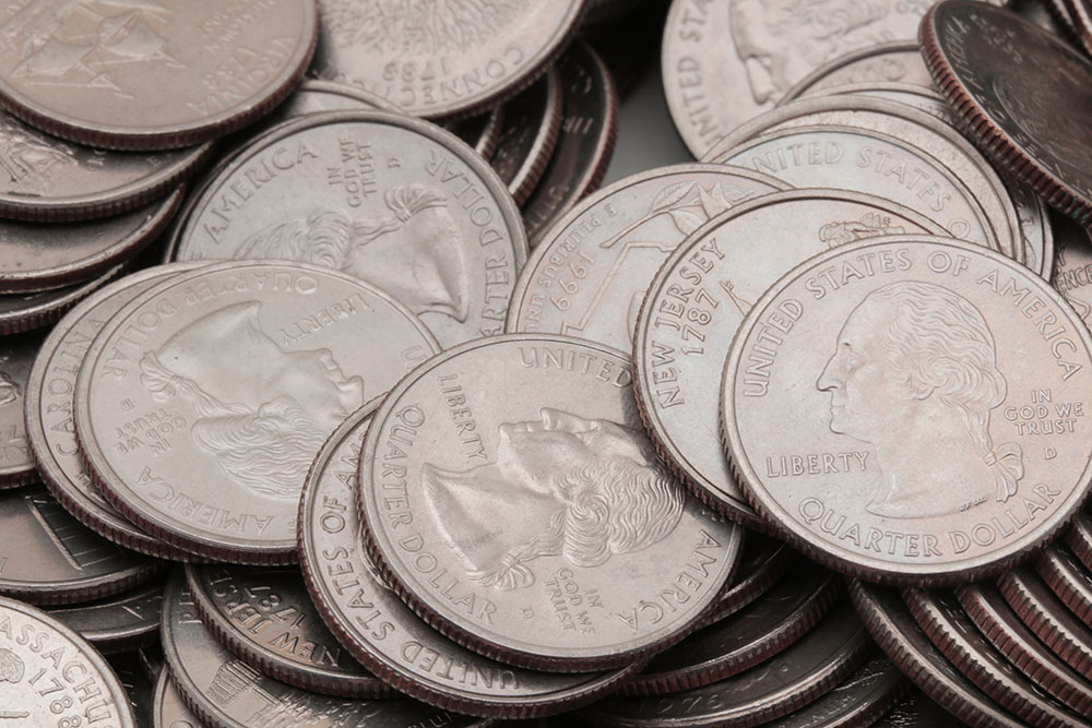 Large Group of 460 George Washington Quarters