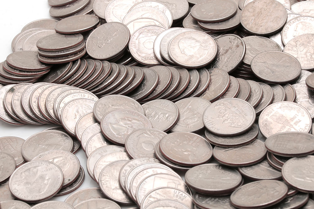 Large Group of 460 George Washington Quarters