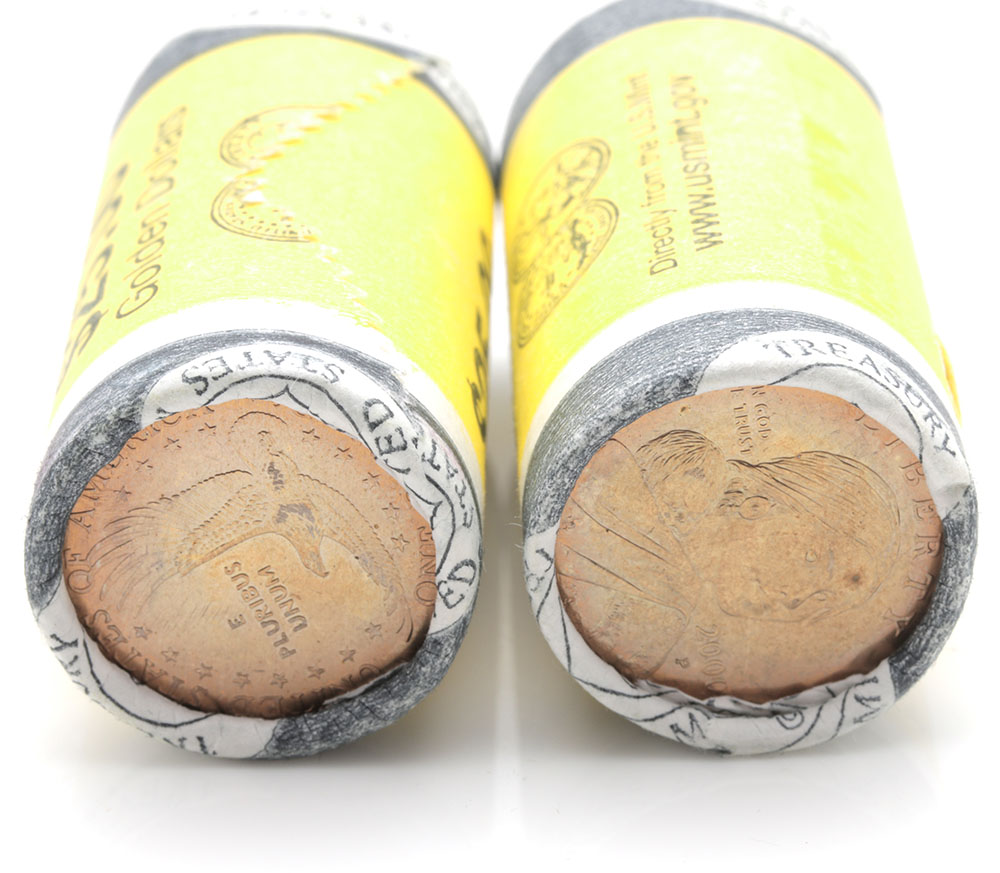 Group of Two Rolls of (25) 2000 P Sacagawea Dollars