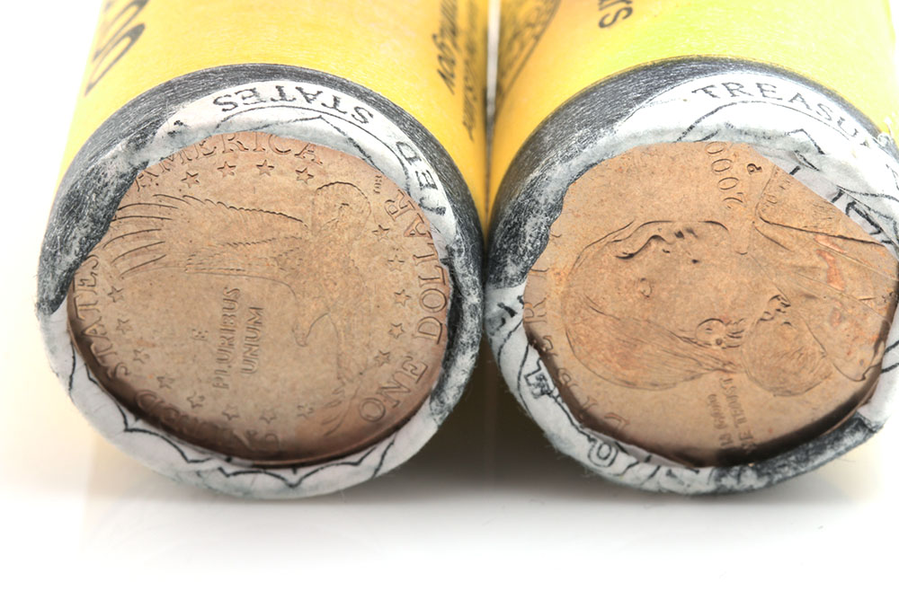 Group of Two Rolls of (25) 2000 P Sacagawea Dollars