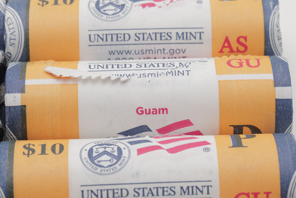 Group of Eight U.S. Mint Rolls of 2009 Quarters