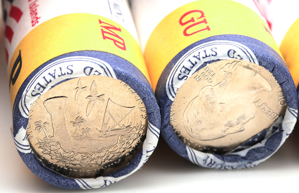 Group of Eight U.S. Mint Rolls of 2009 Quarters