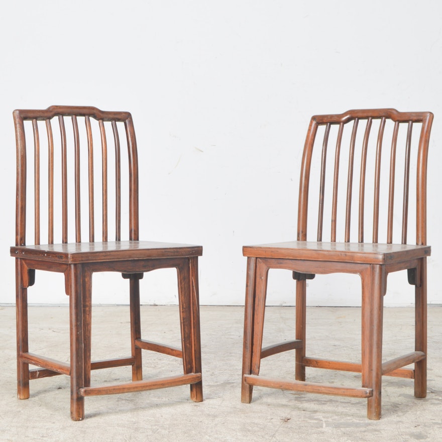 Walnut Spindle-Back Side Chairs