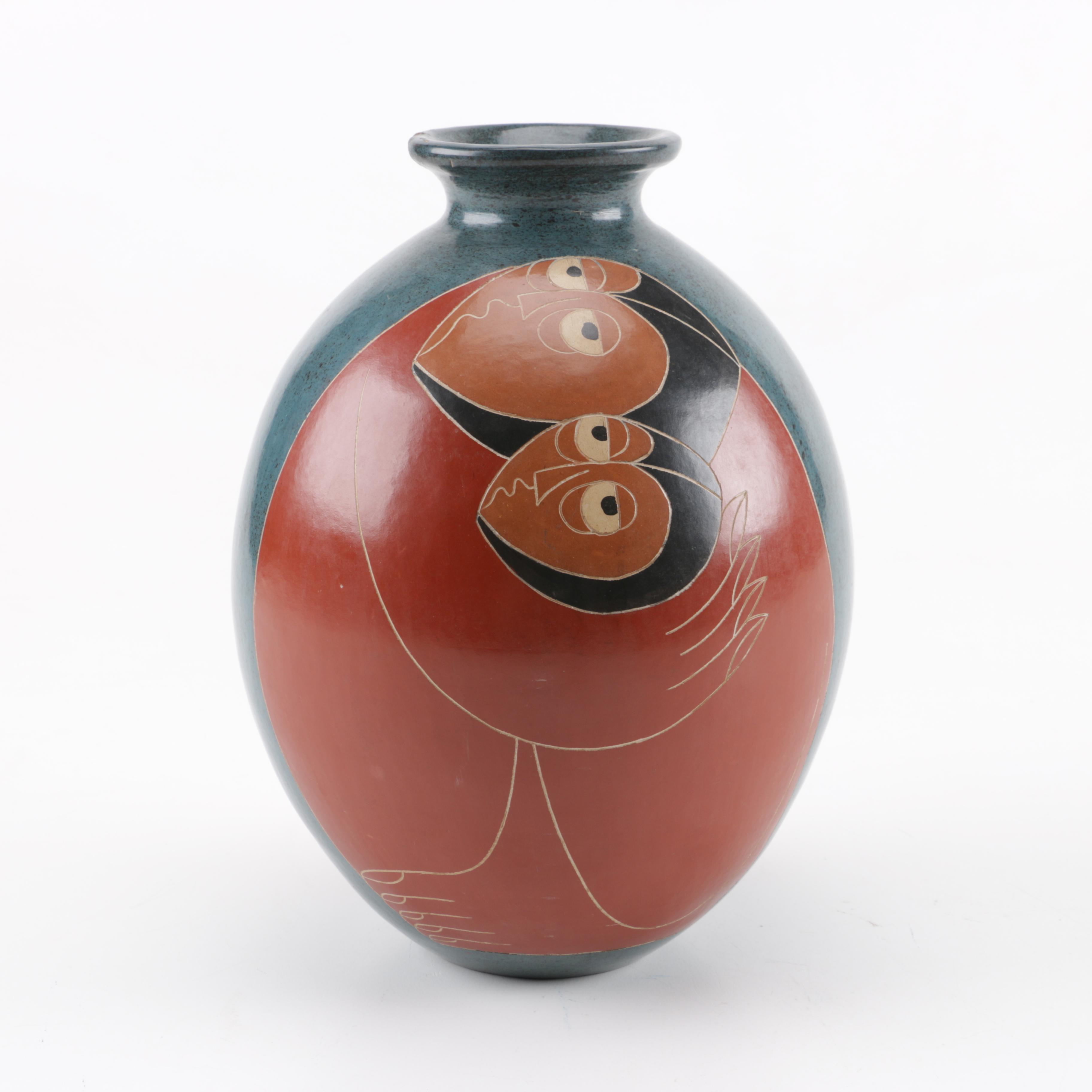 Handmade Signed Nicaraguan Vase