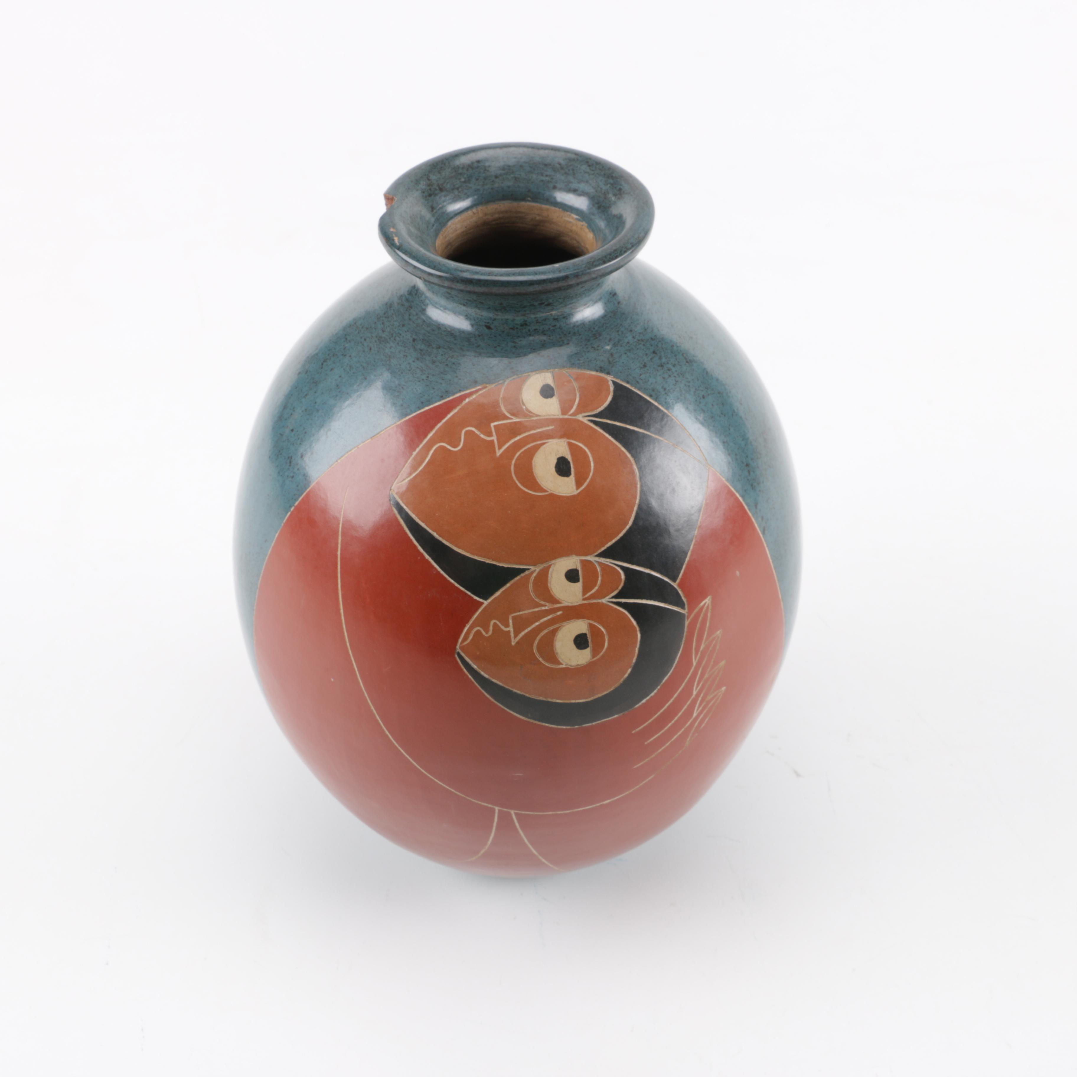 Handmade Signed Nicaraguan Vase