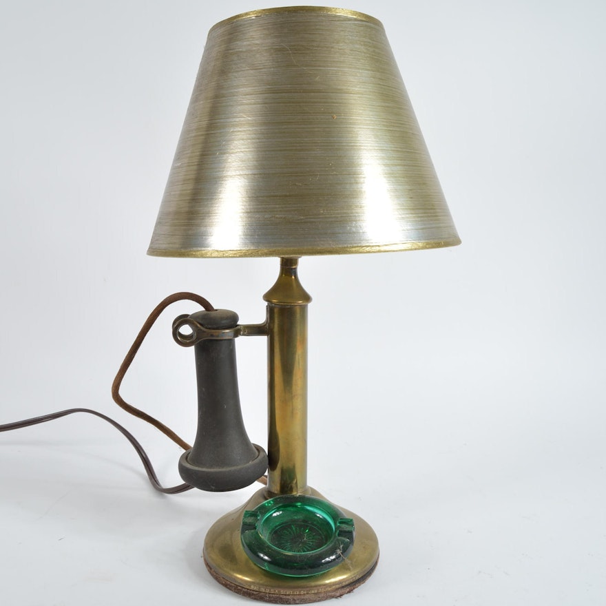 Converted Candlestick Telephone Lamp