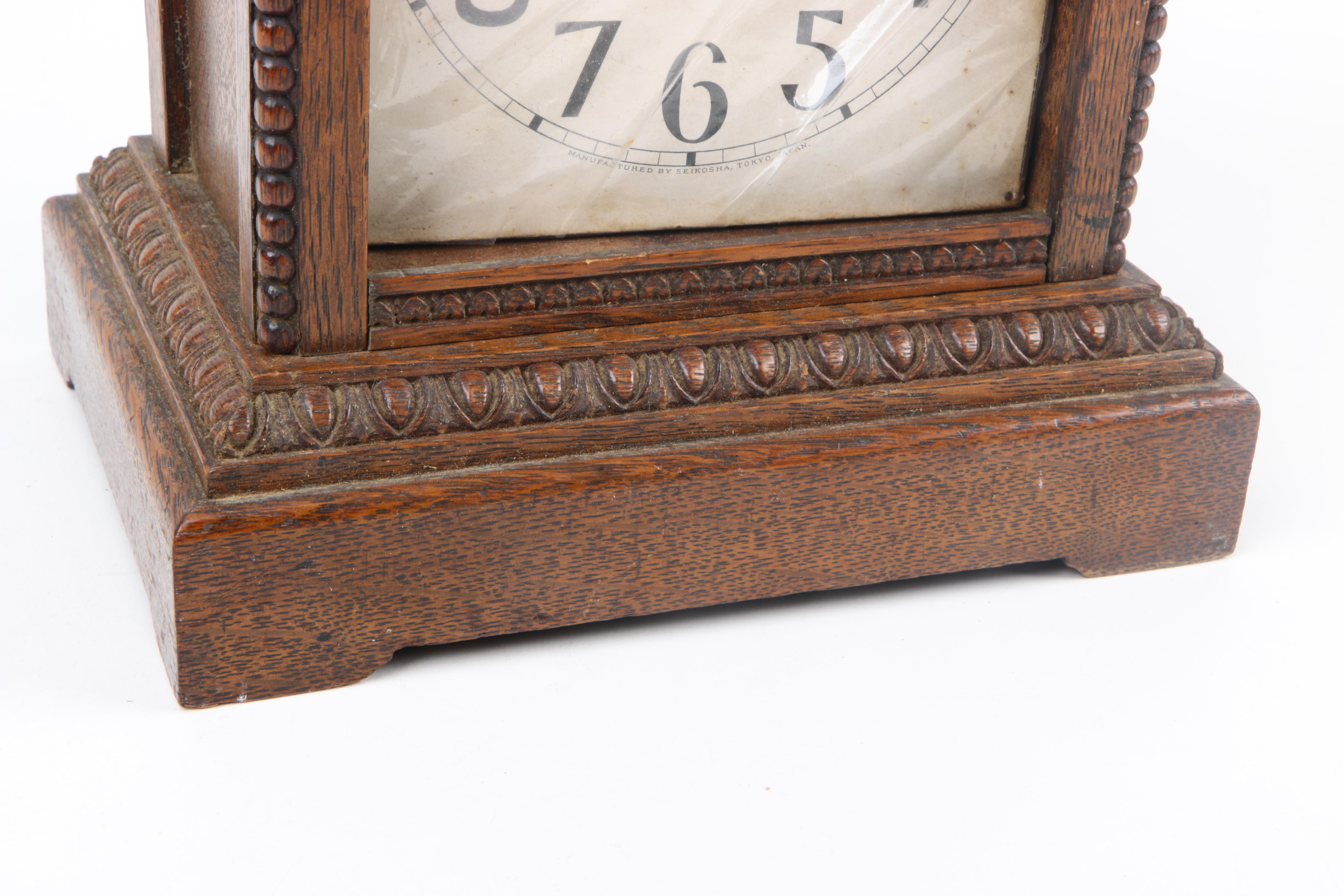 Vintage Seikosha Oak Mantel Clock