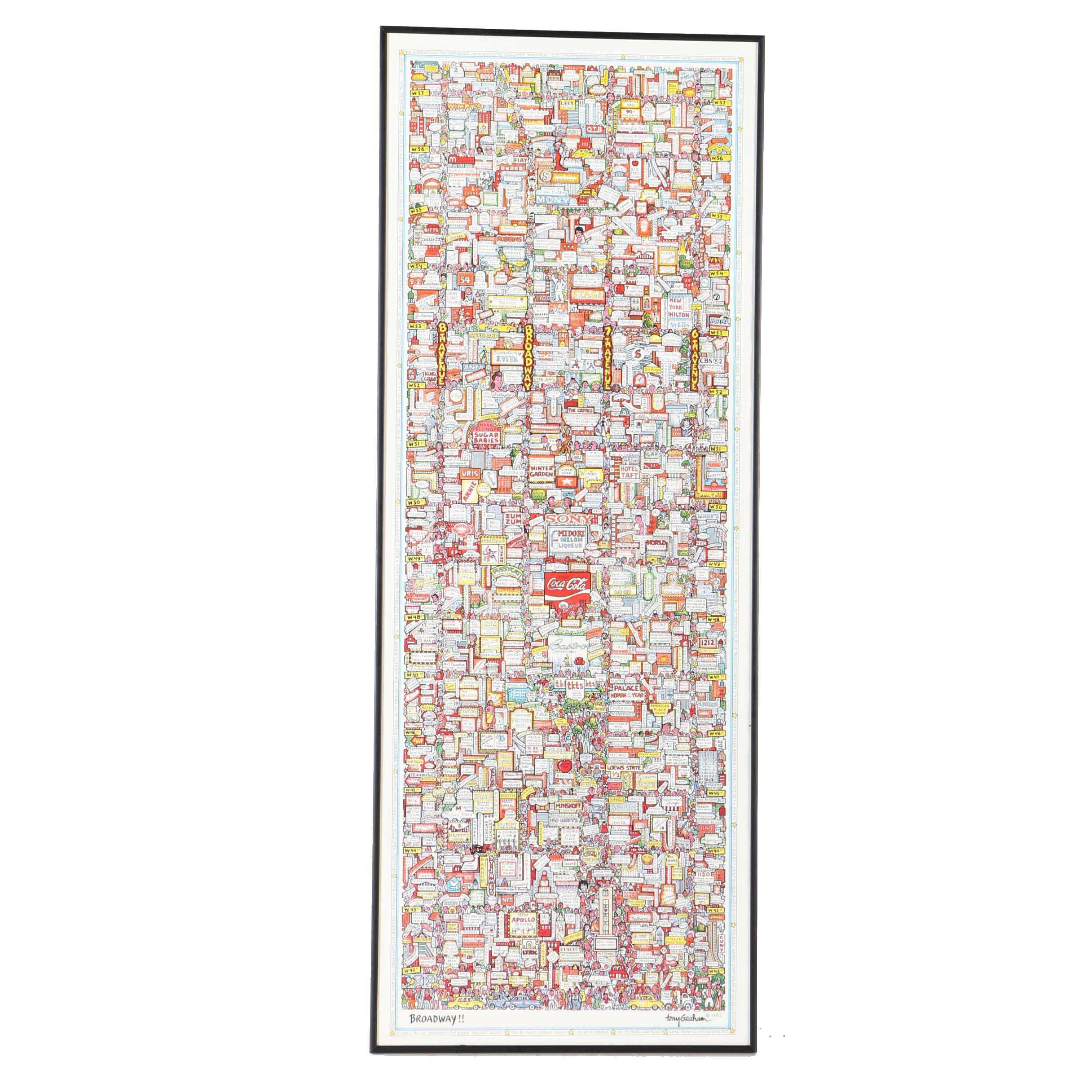 Tony Graham Offset Lithograph Poster "Broadway!!"