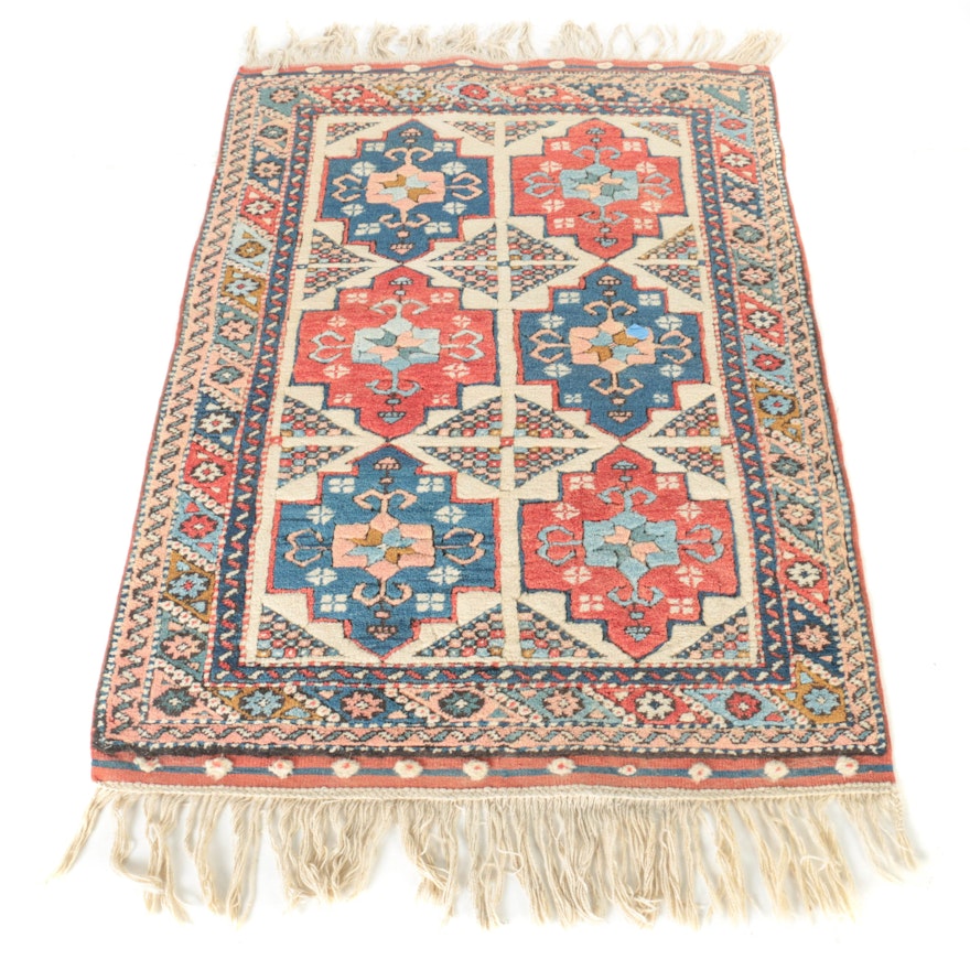Hand-Knotted Bergama Wool Area Rug