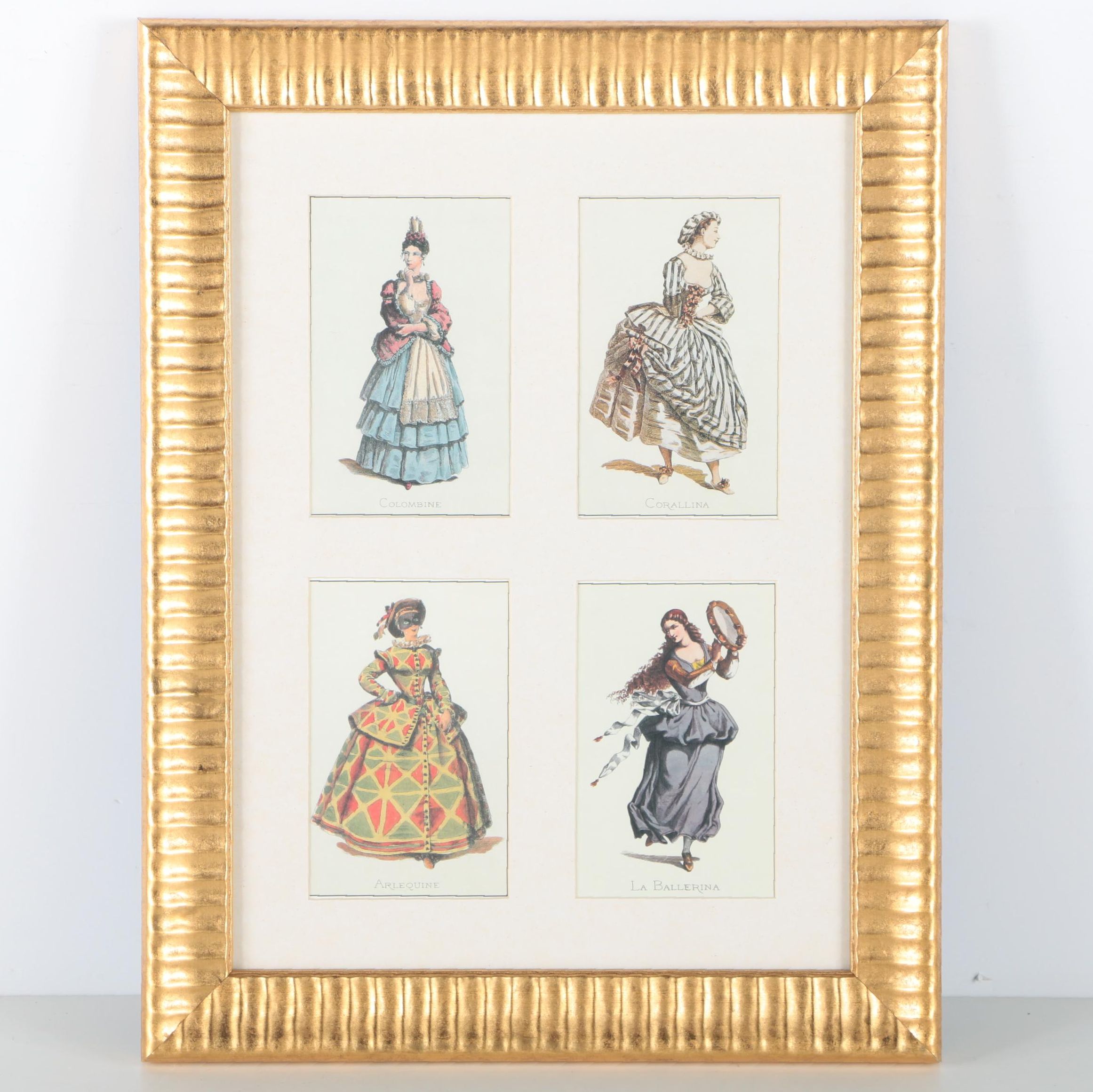 Offset Lithographs After Maurice Sand of Commedia dell'Arte Characters