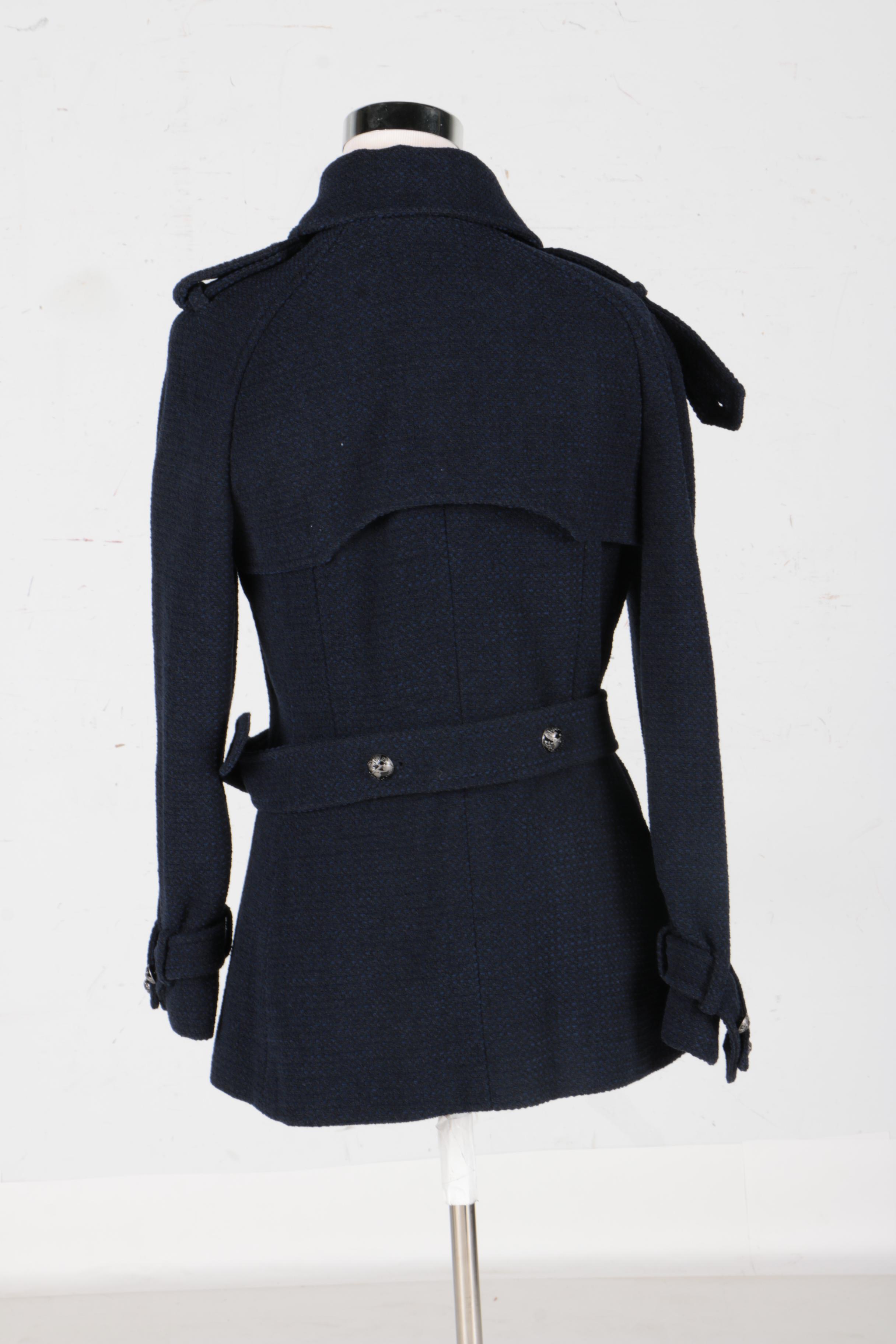 Chanel Navy Blue Wool Blended Jacket