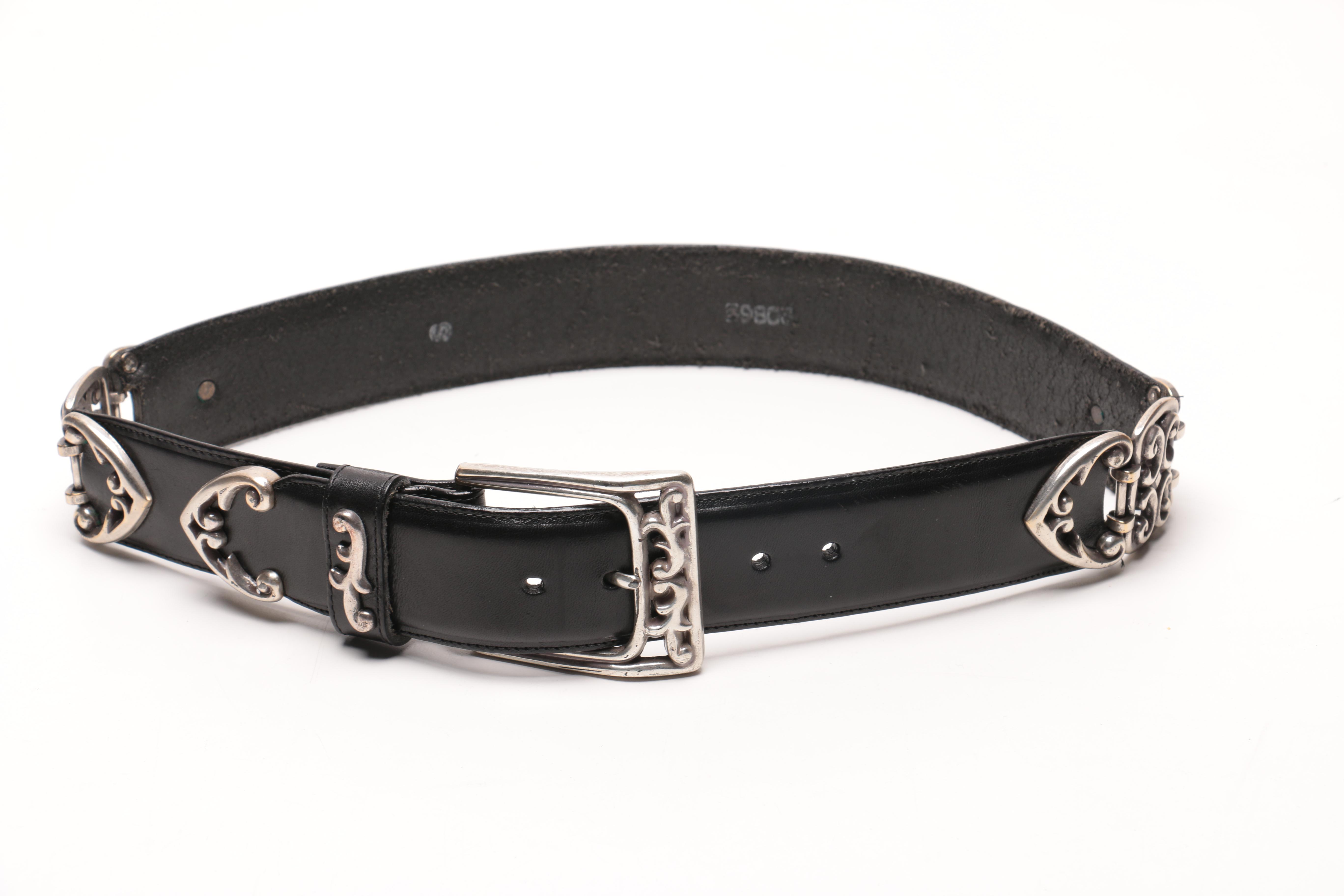 Black and Silver Tone Belts Including Brighton