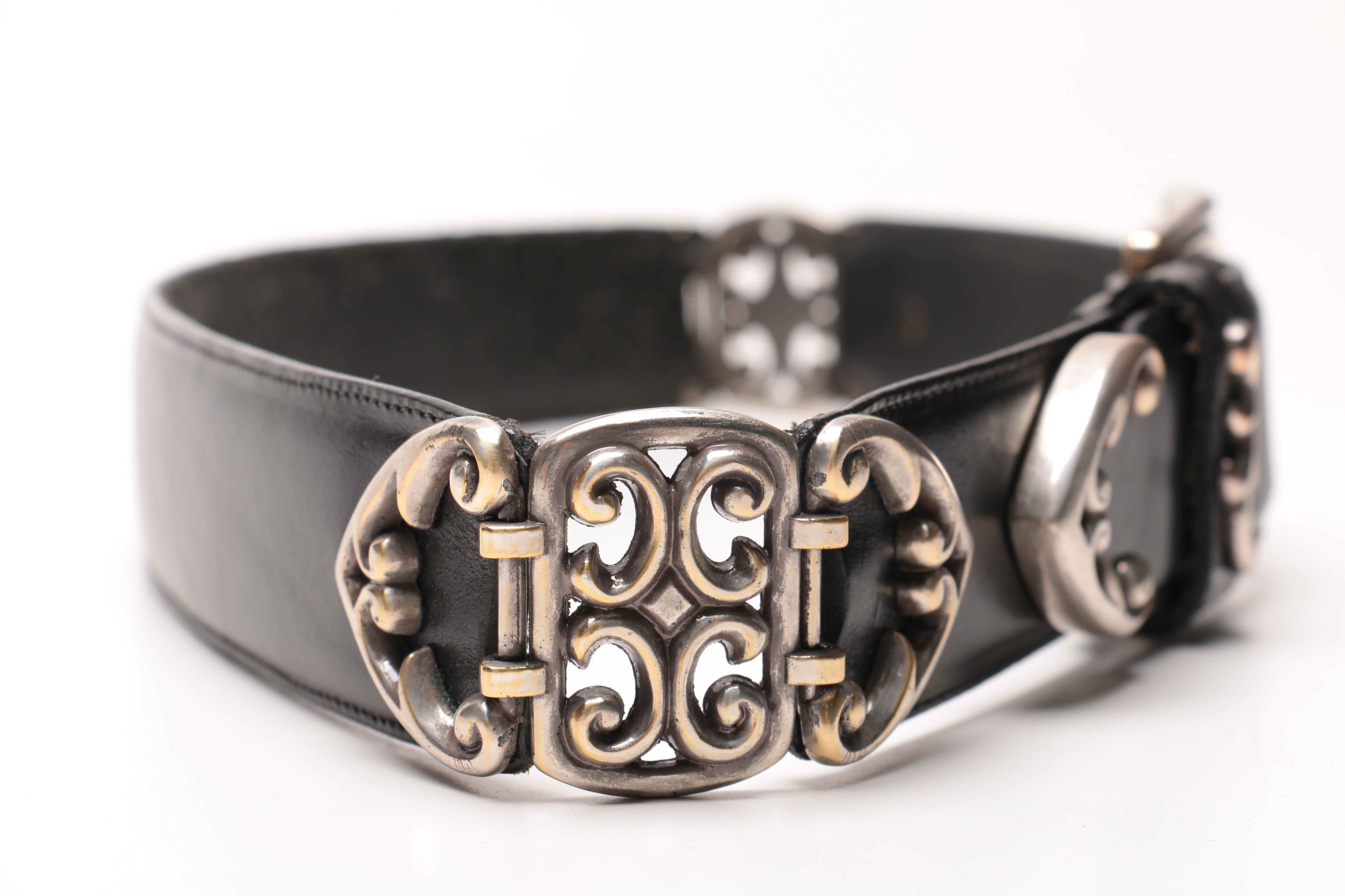 Black and Silver Tone Belts Including Brighton