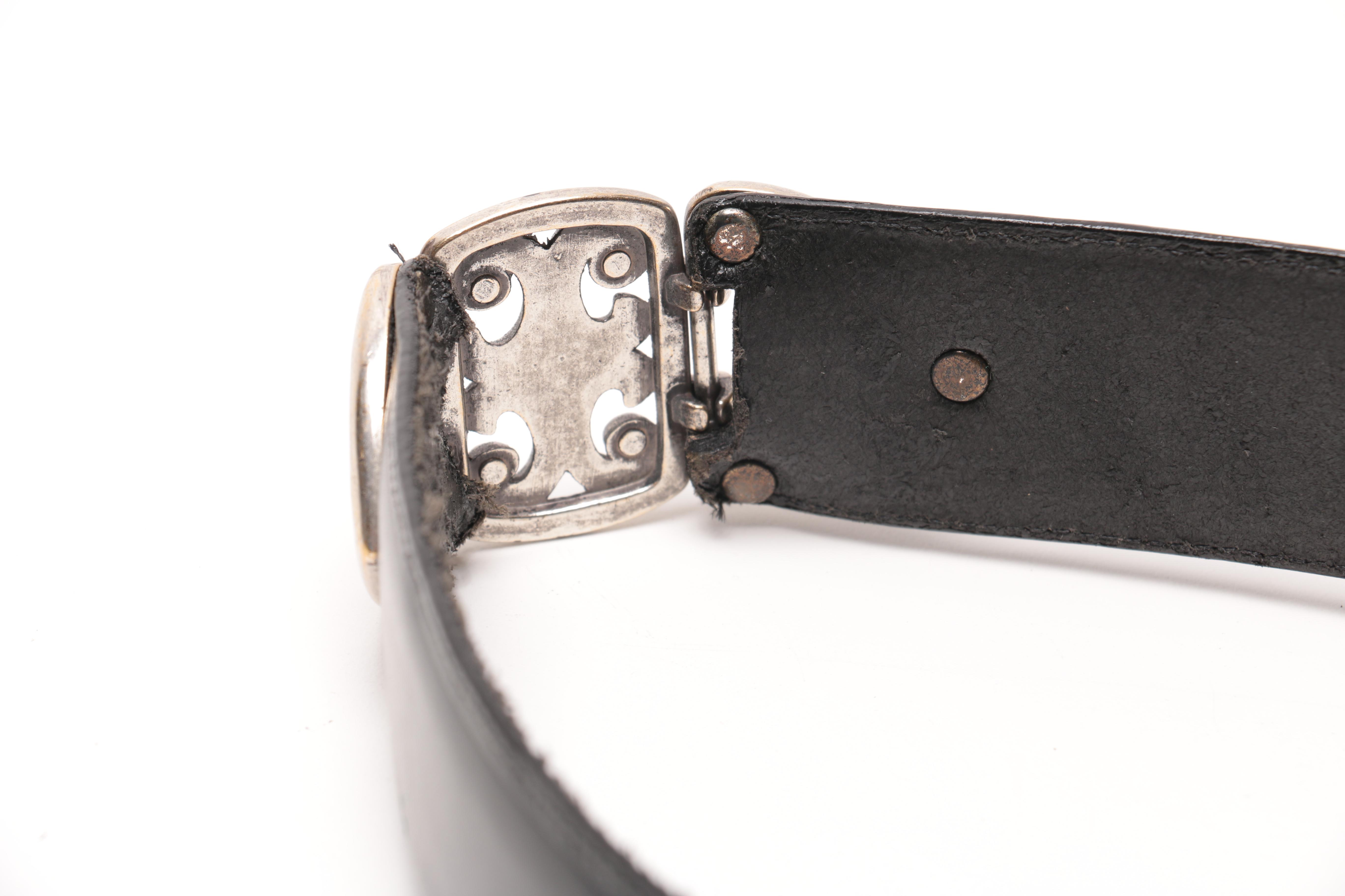 Black and Silver Tone Belts Including Brighton