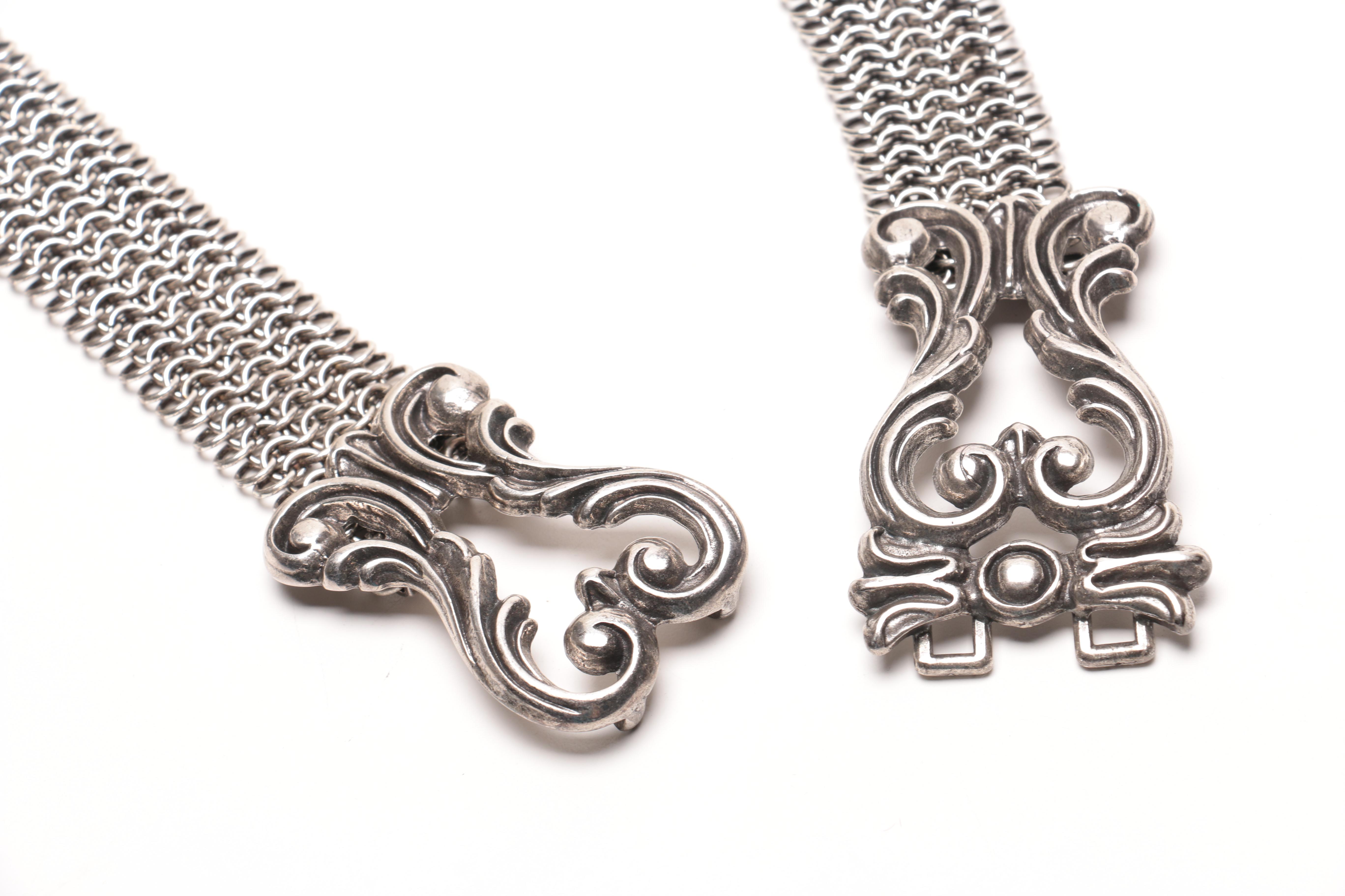 Black and Silver Tone Belts Including Brighton