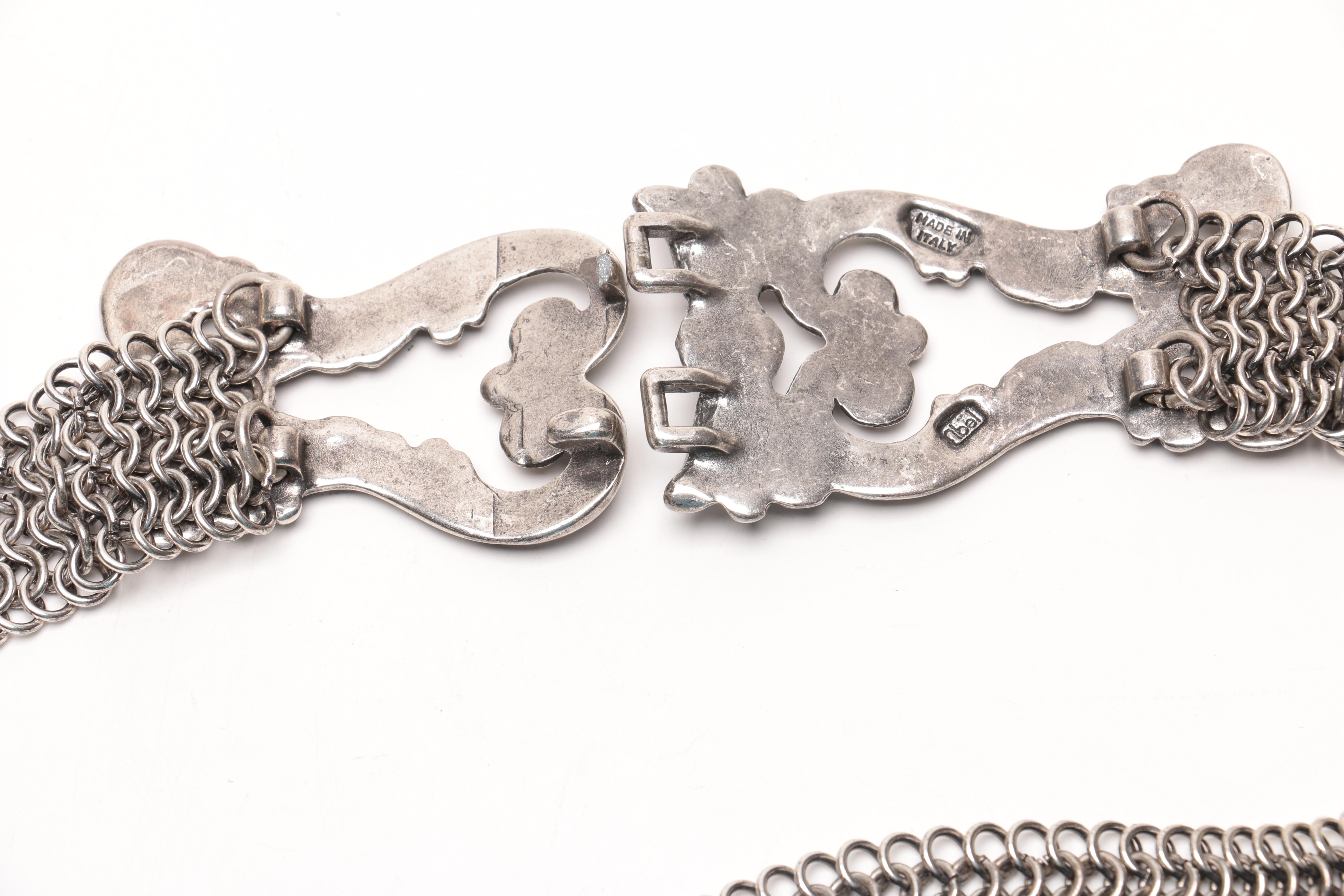 Black and Silver Tone Belts Including Brighton