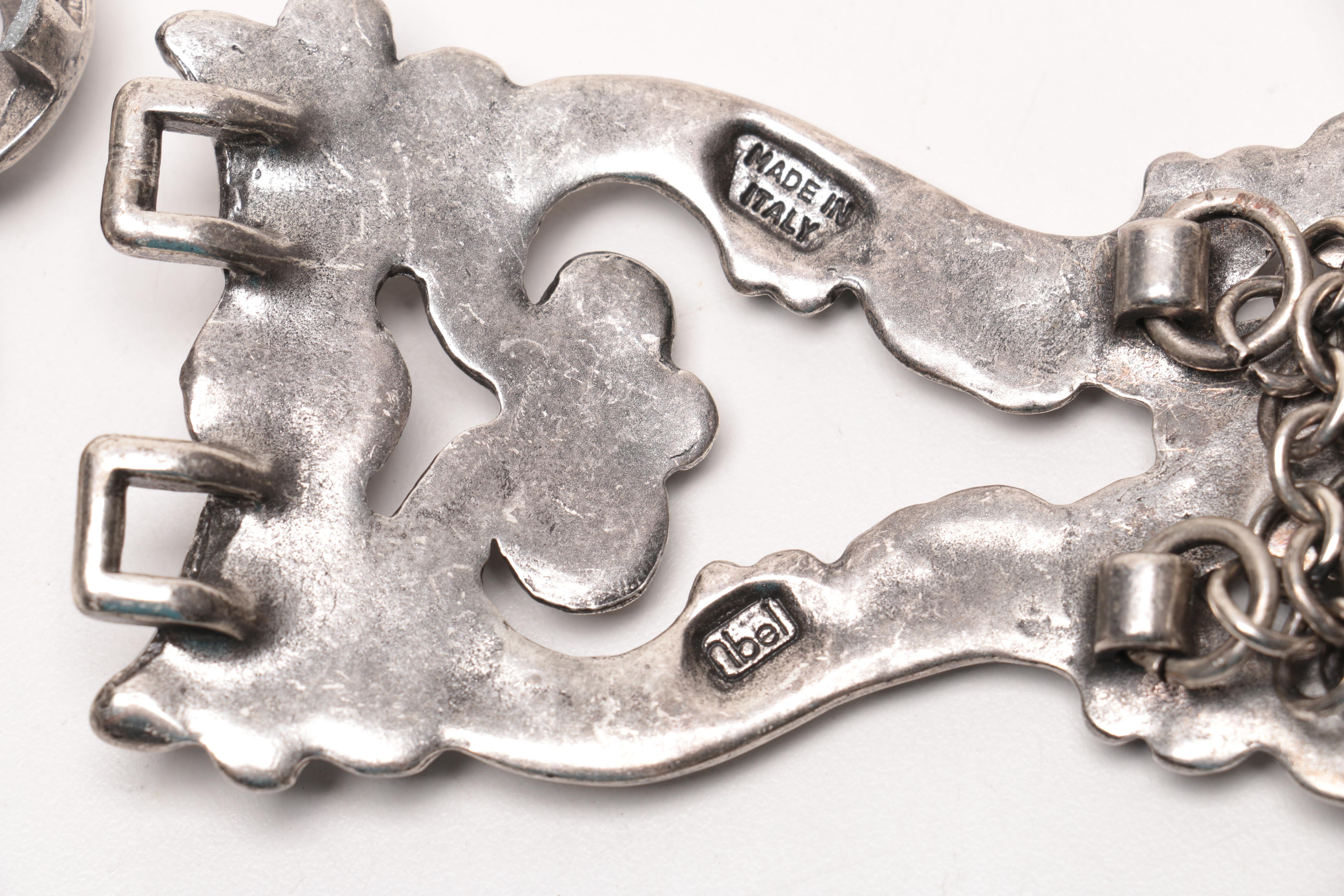 Black and Silver Tone Belts Including Brighton