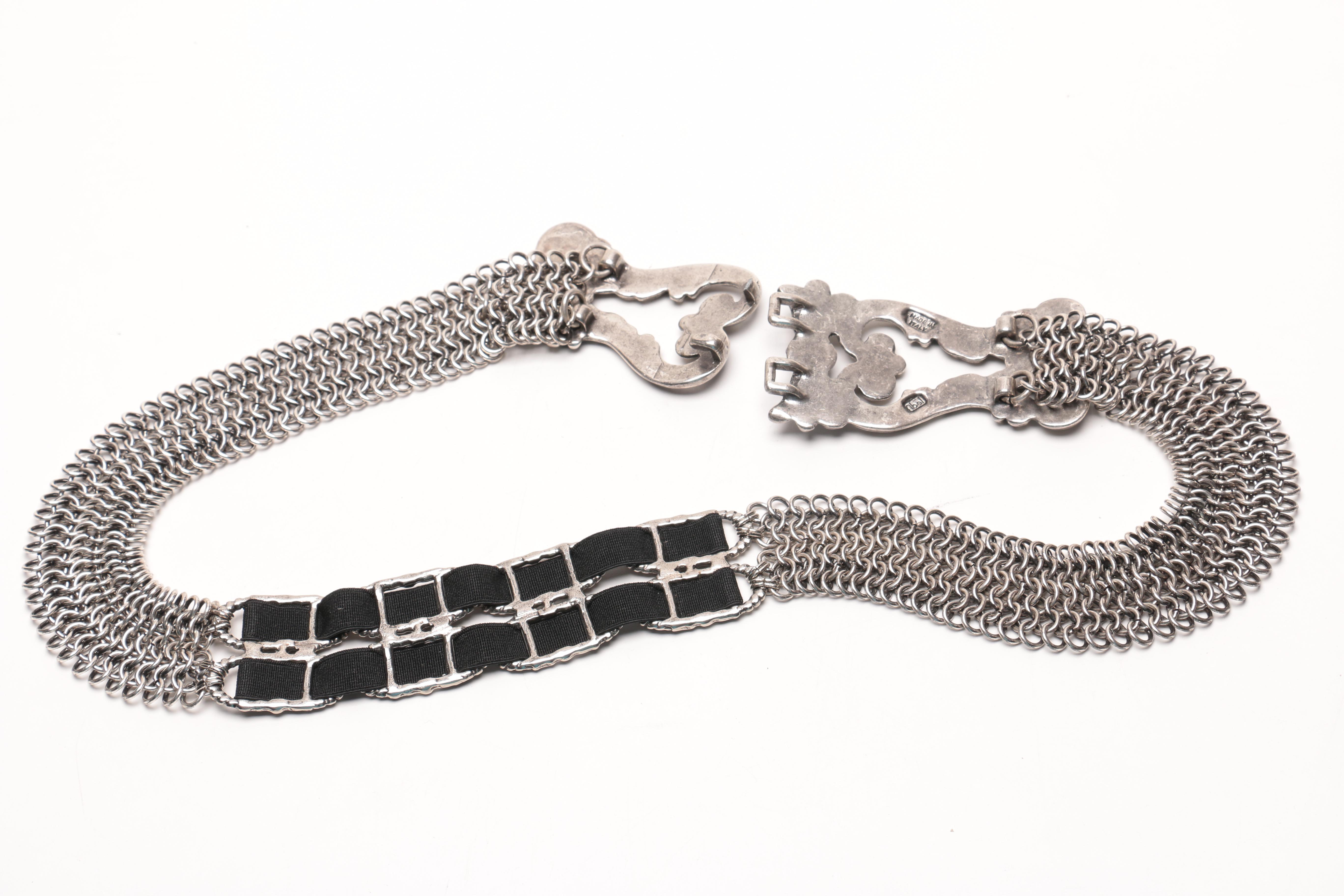 Black and Silver Tone Belts Including Brighton