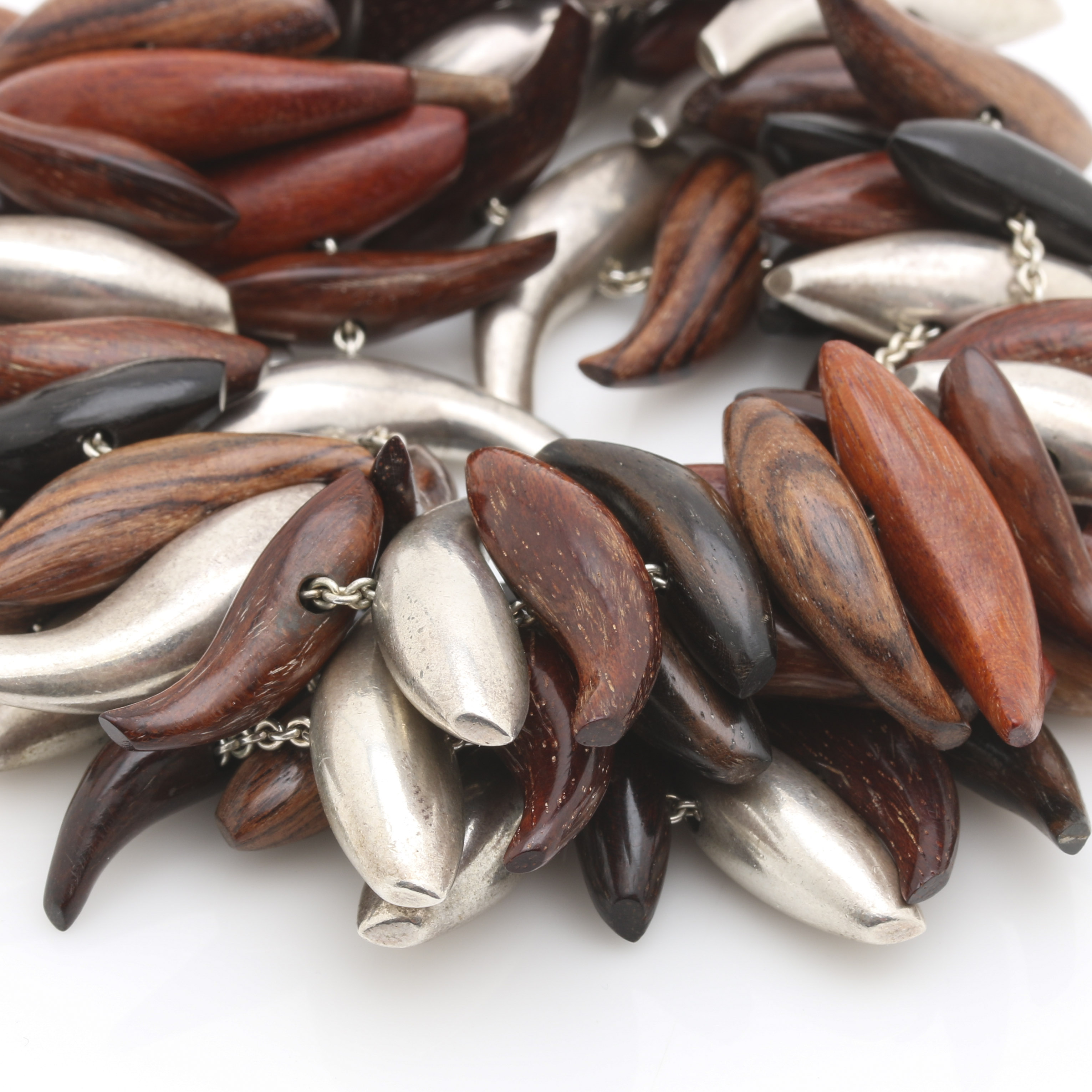 Frank Gehry for Tiffany & Co. Limited Edition Sterling Silver and Wood "Fish" Bracelet