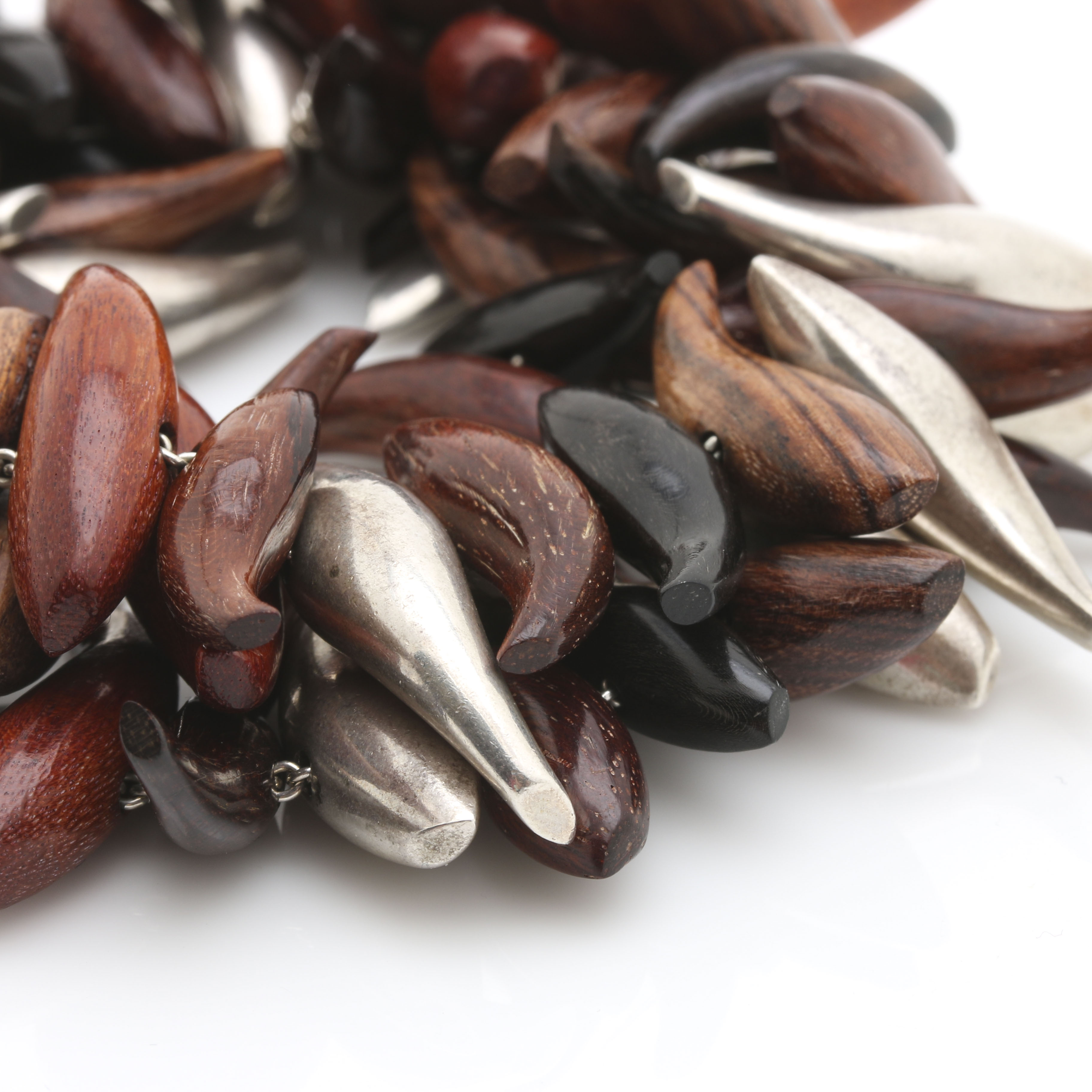 Frank Gehry for Tiffany & Co. Limited Edition Sterling Silver and Wood "Fish" Bracelet