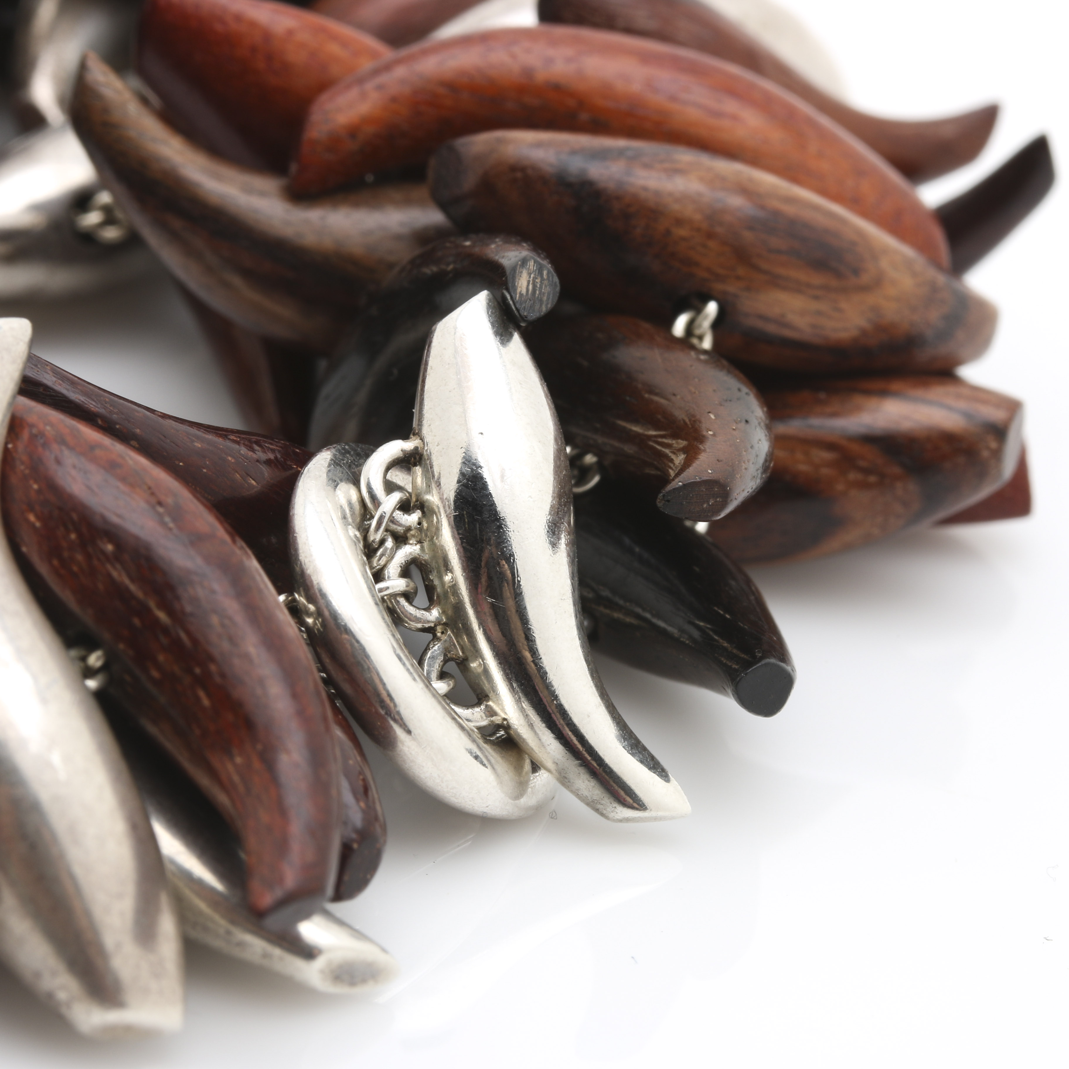 Frank Gehry for Tiffany & Co. Limited Edition Sterling Silver and Wood "Fish" Bracelet