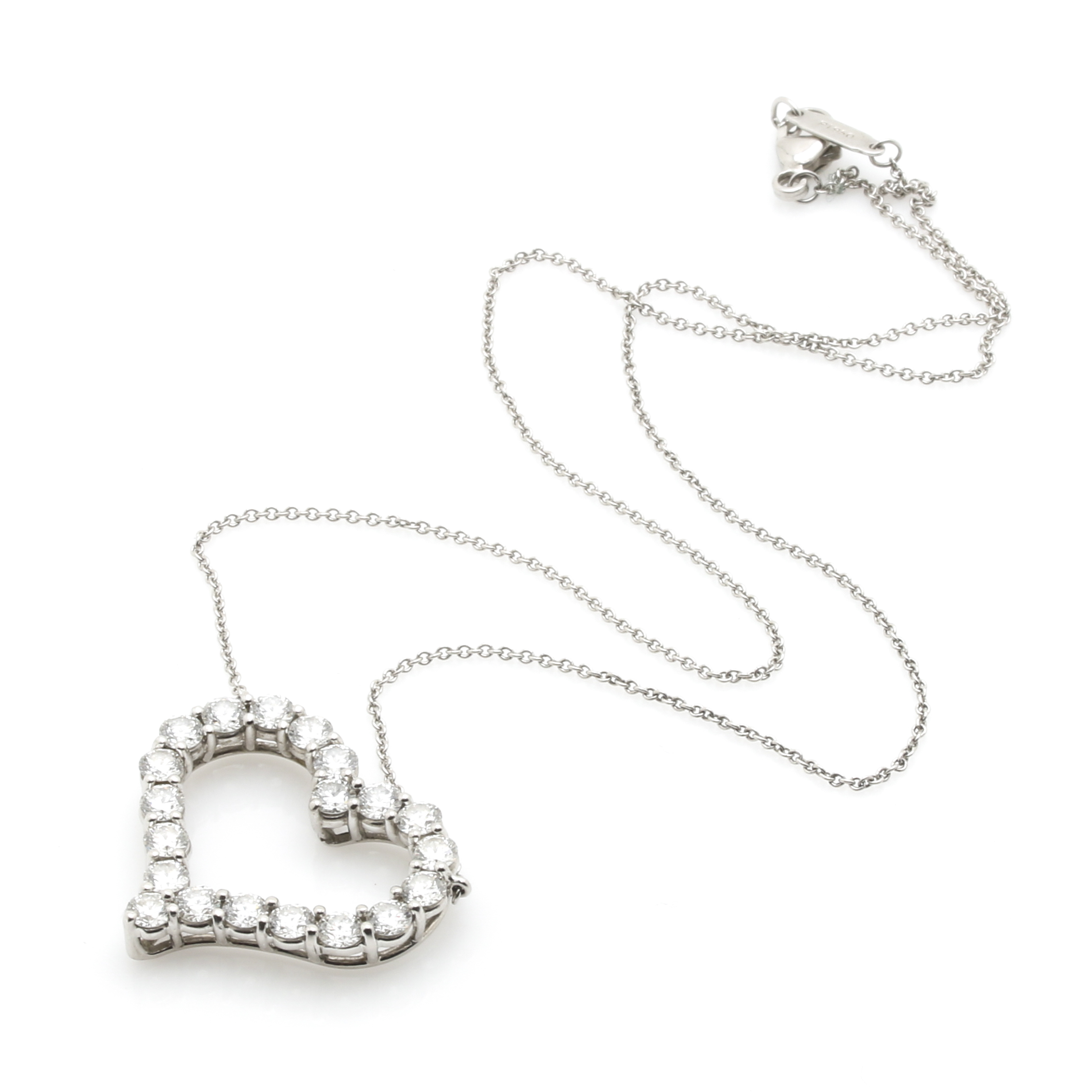Tiffany & Co. Platinum Necklace with 2.00 CTW Diamond Heart Shape Pendant
