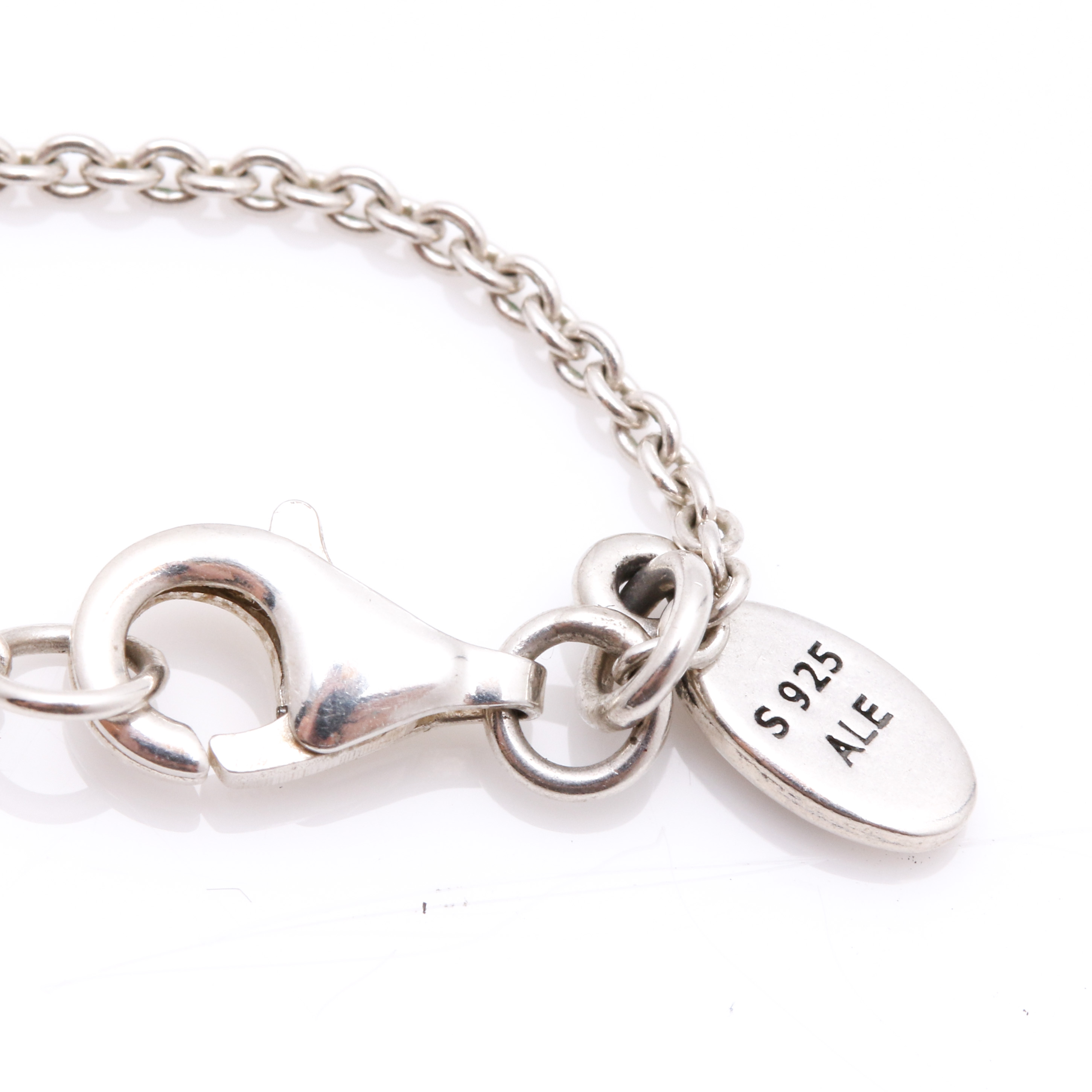 Pandora Sterling Silver Cubic Zirconia Heart Charm With Chain Necklace