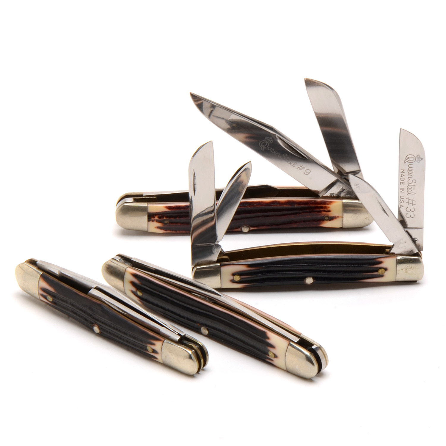 Collection of Four Queen Steel Pocket Knives