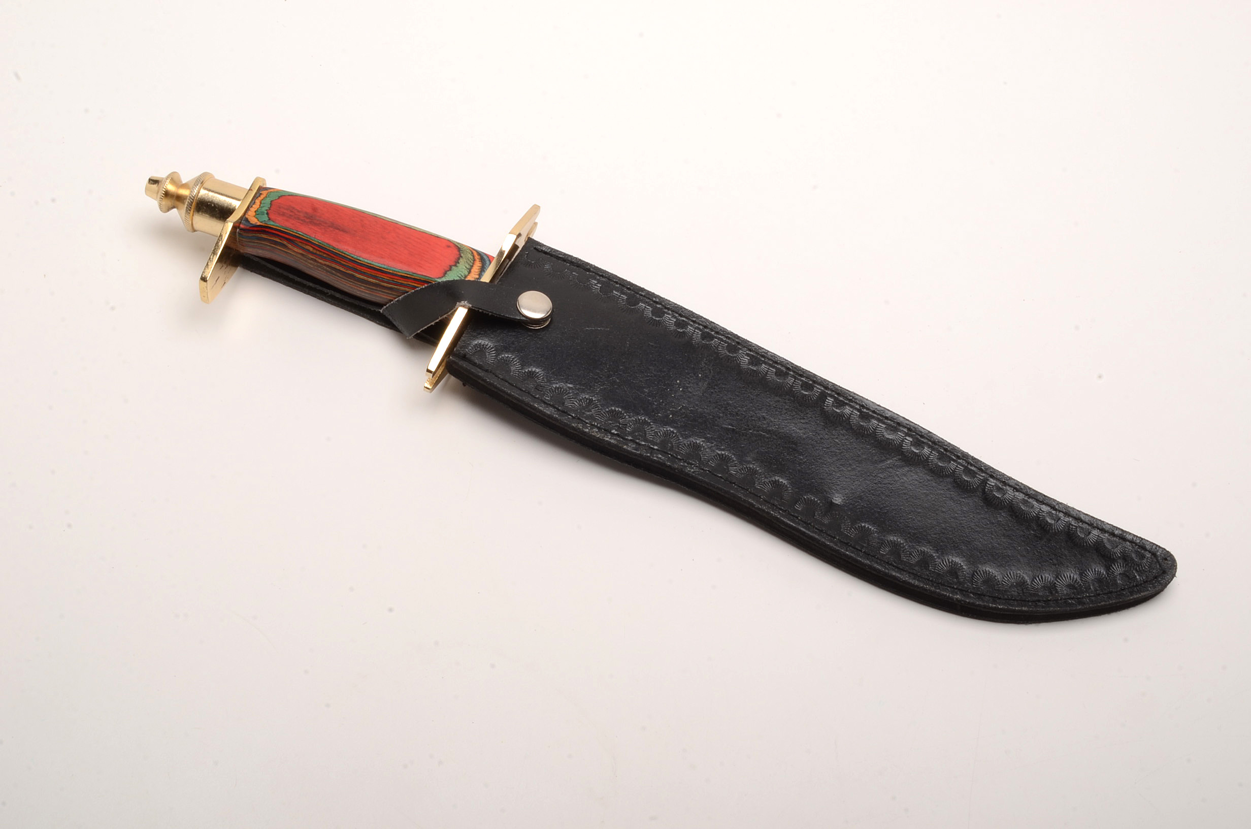 Break Up Country Bowie Hunting Knife with Leather Sheath