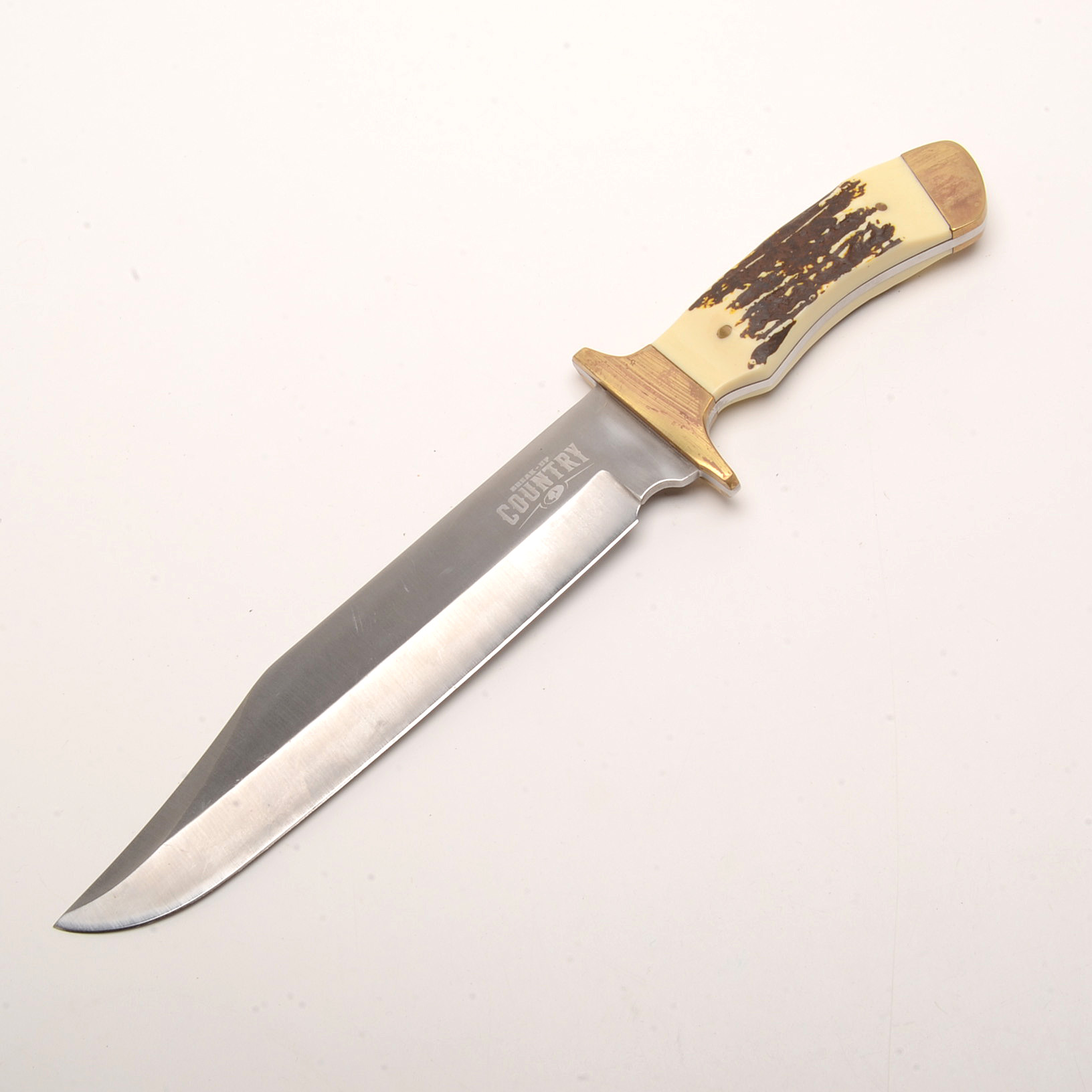 Break Up Country Bowie Hunting Knife with Leather Sheath