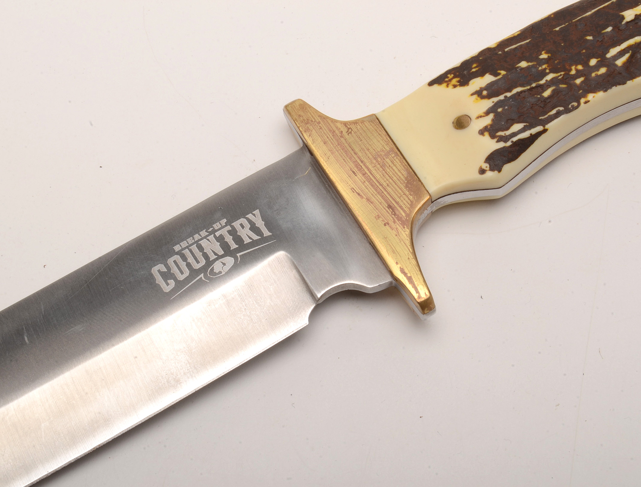 Break Up Country Bowie Hunting Knife with Leather Sheath