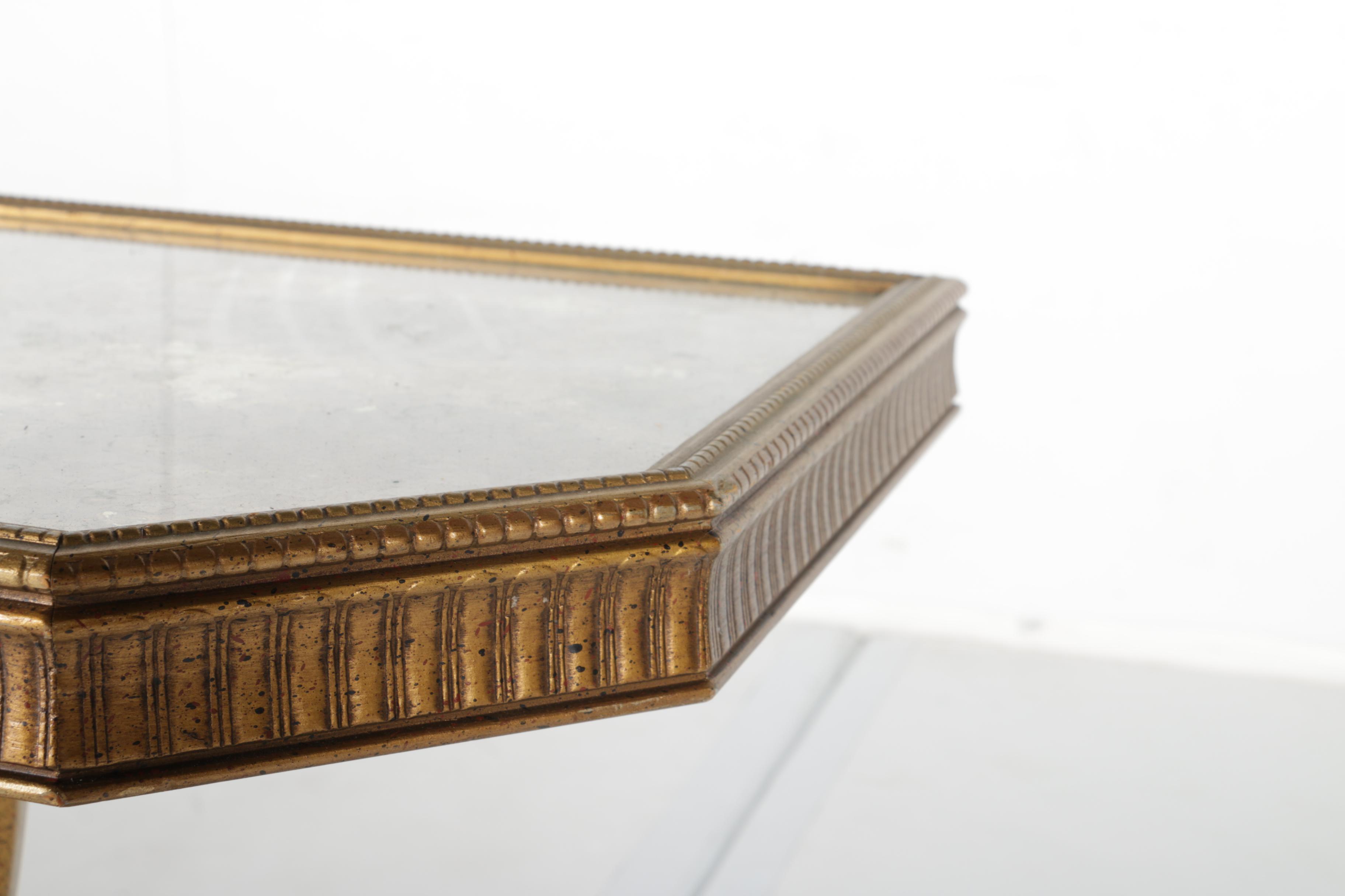 Vintage Hollywood Regency Style Side Table with Marble Top