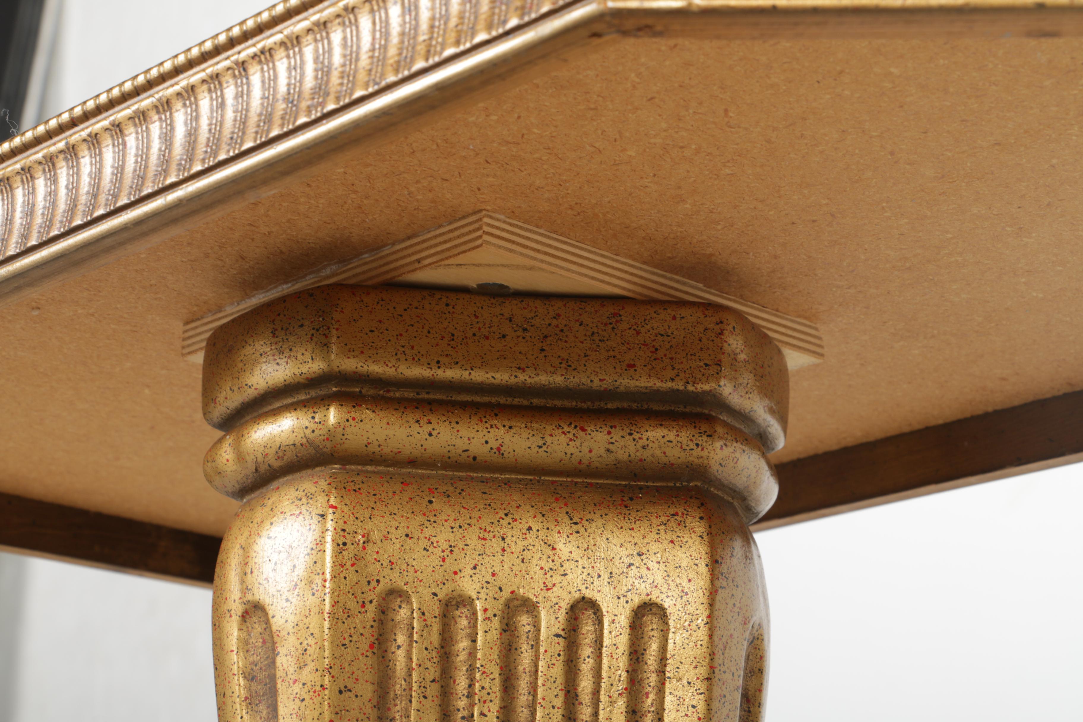 Vintage Hollywood Regency Style Side Table with Marble Top