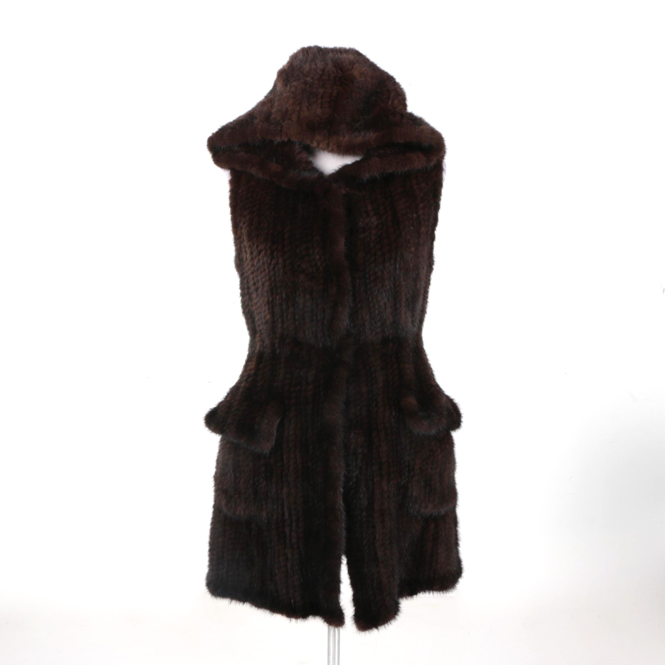 Janucci Women's Mink Hooded Vest