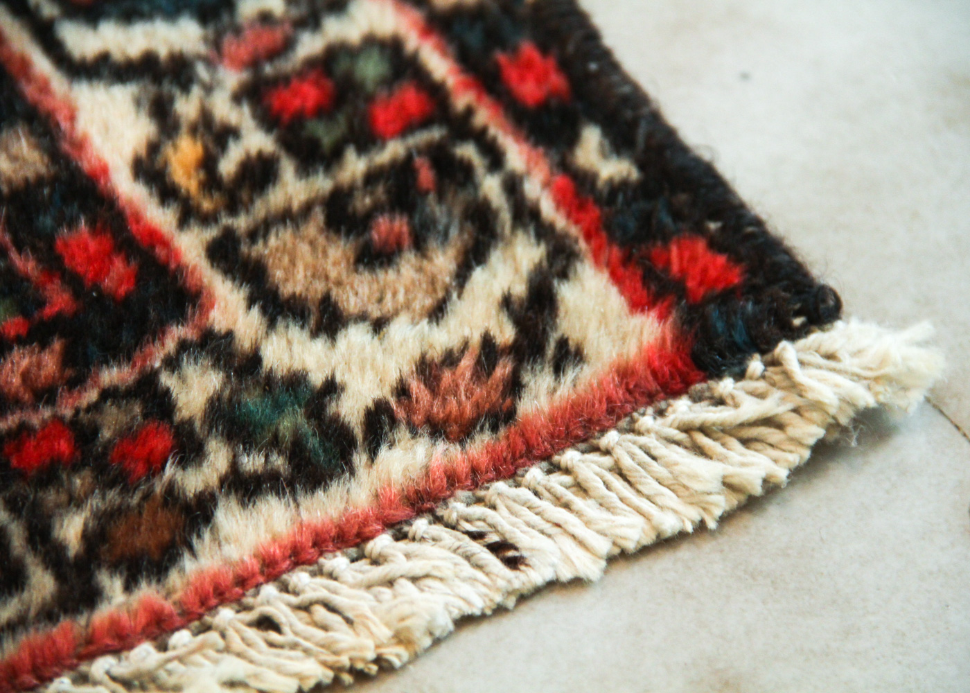 Semi-Antique Hand-Knotted Kazak Accent Rug