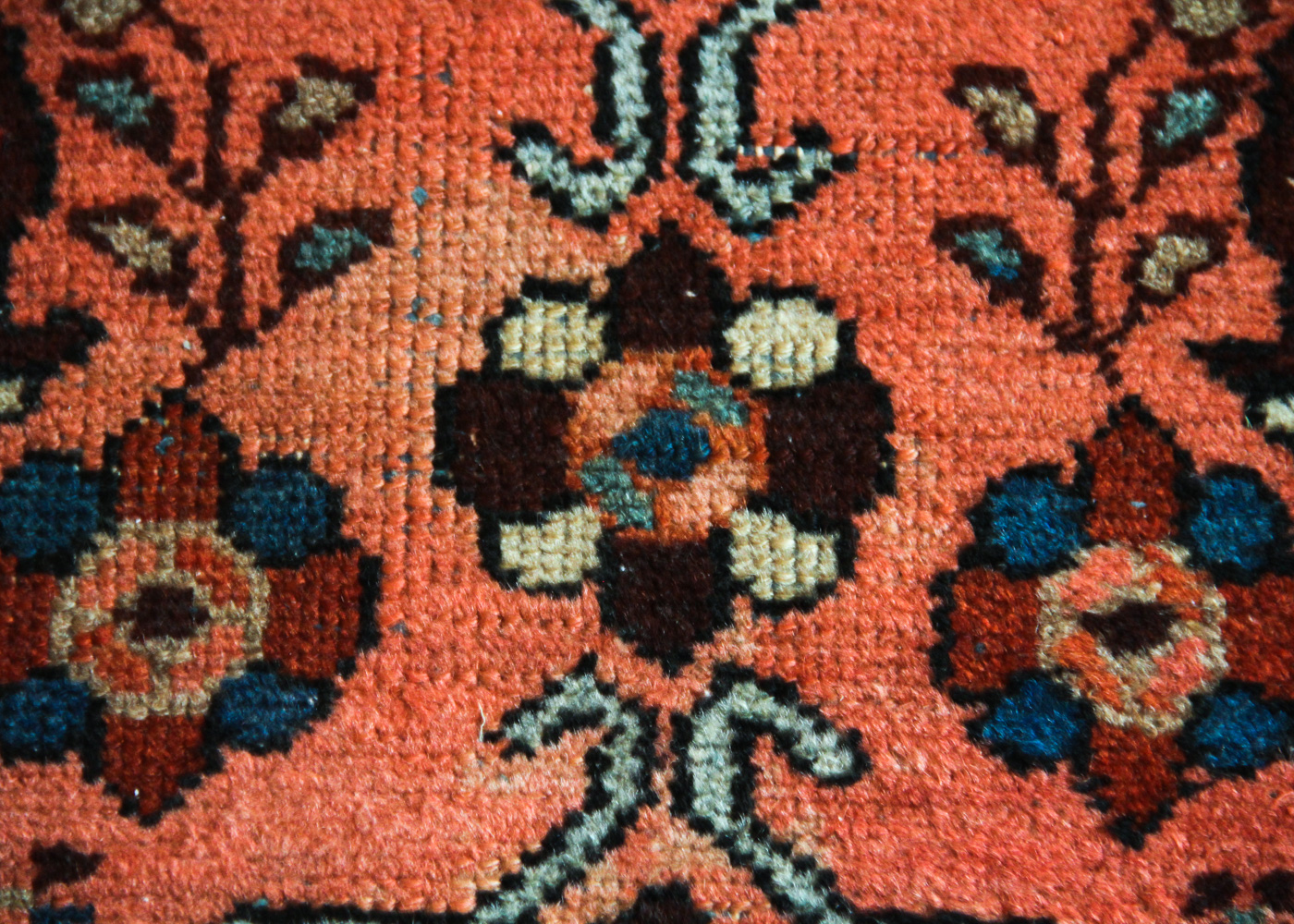 Vintage Hand-Knotted Caucasian Area Rug