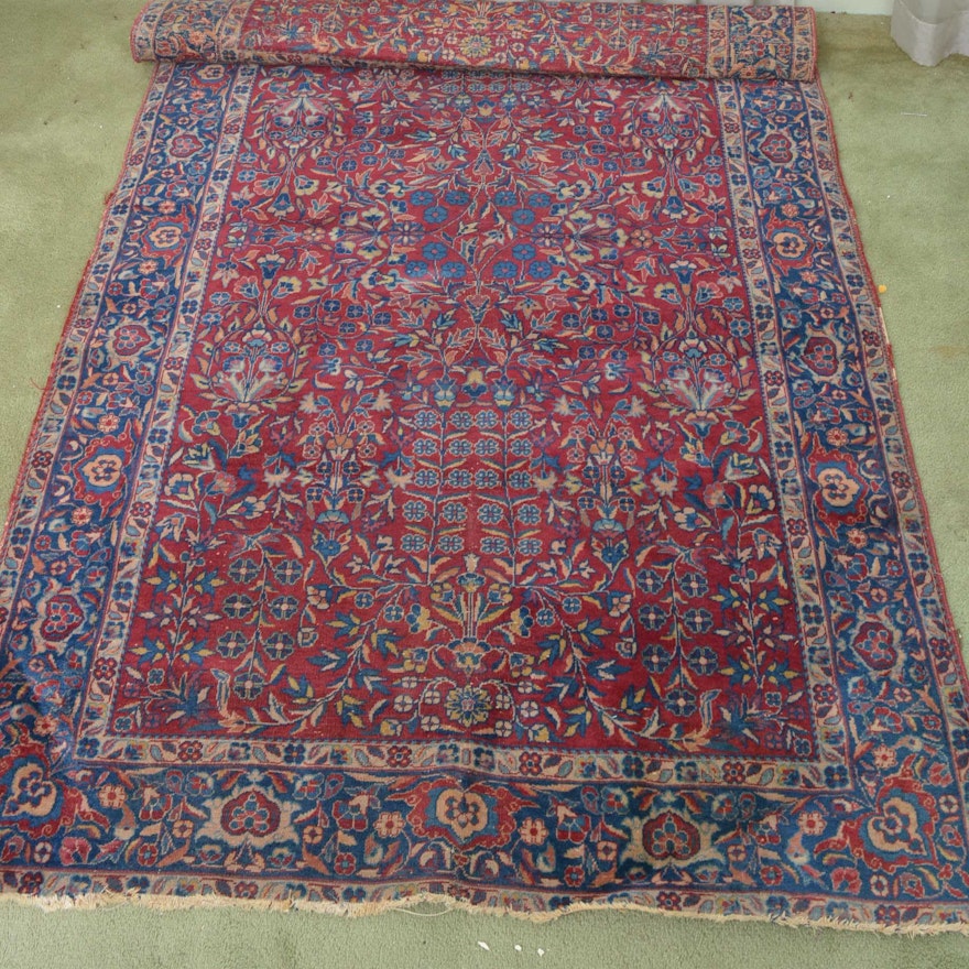 Hand-Knotted Persian Tabriz Area Rug